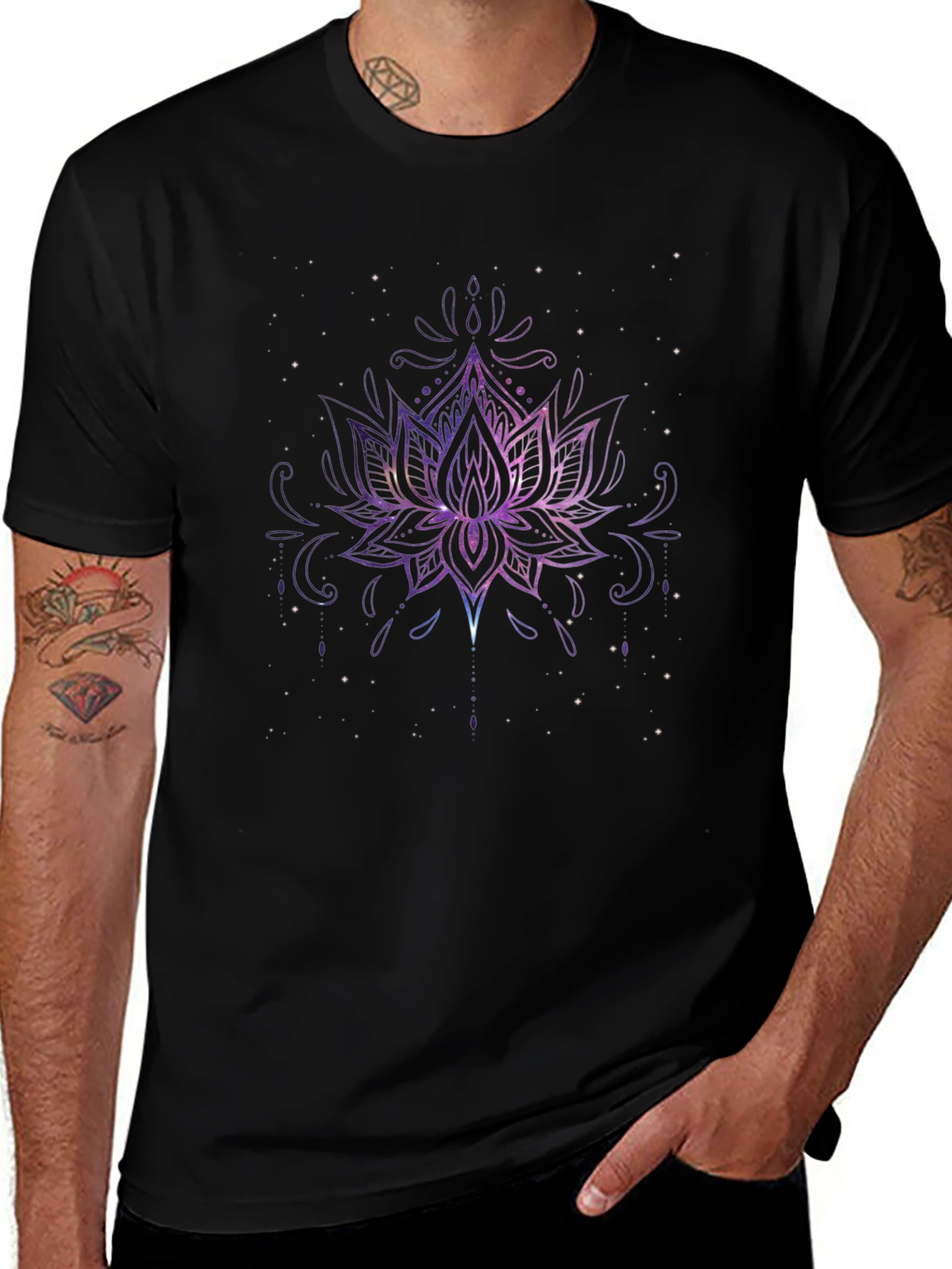 Galaxy Lotus Flower Graphic Tee