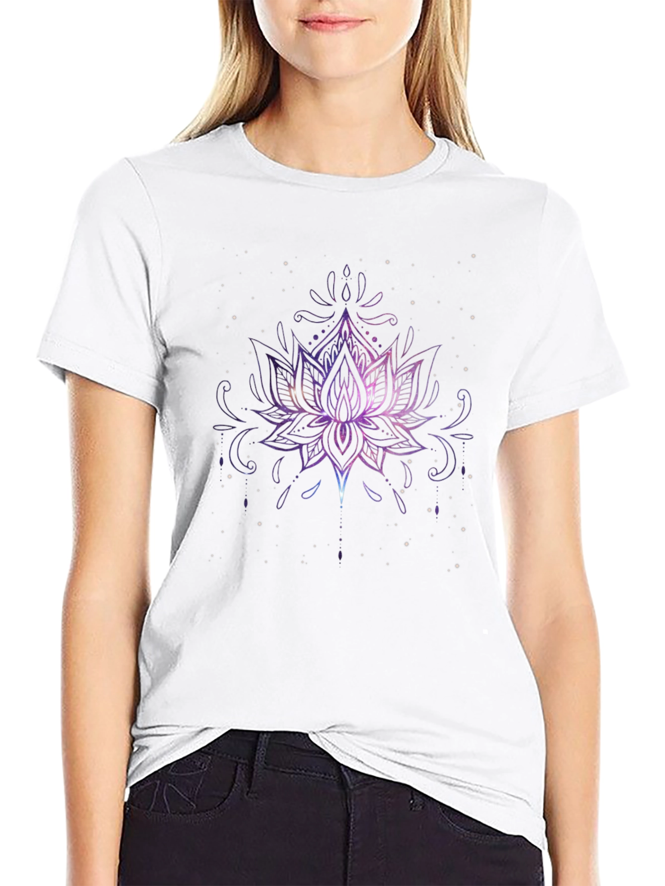 Galaxy Lotus Flower Graphic Tee
