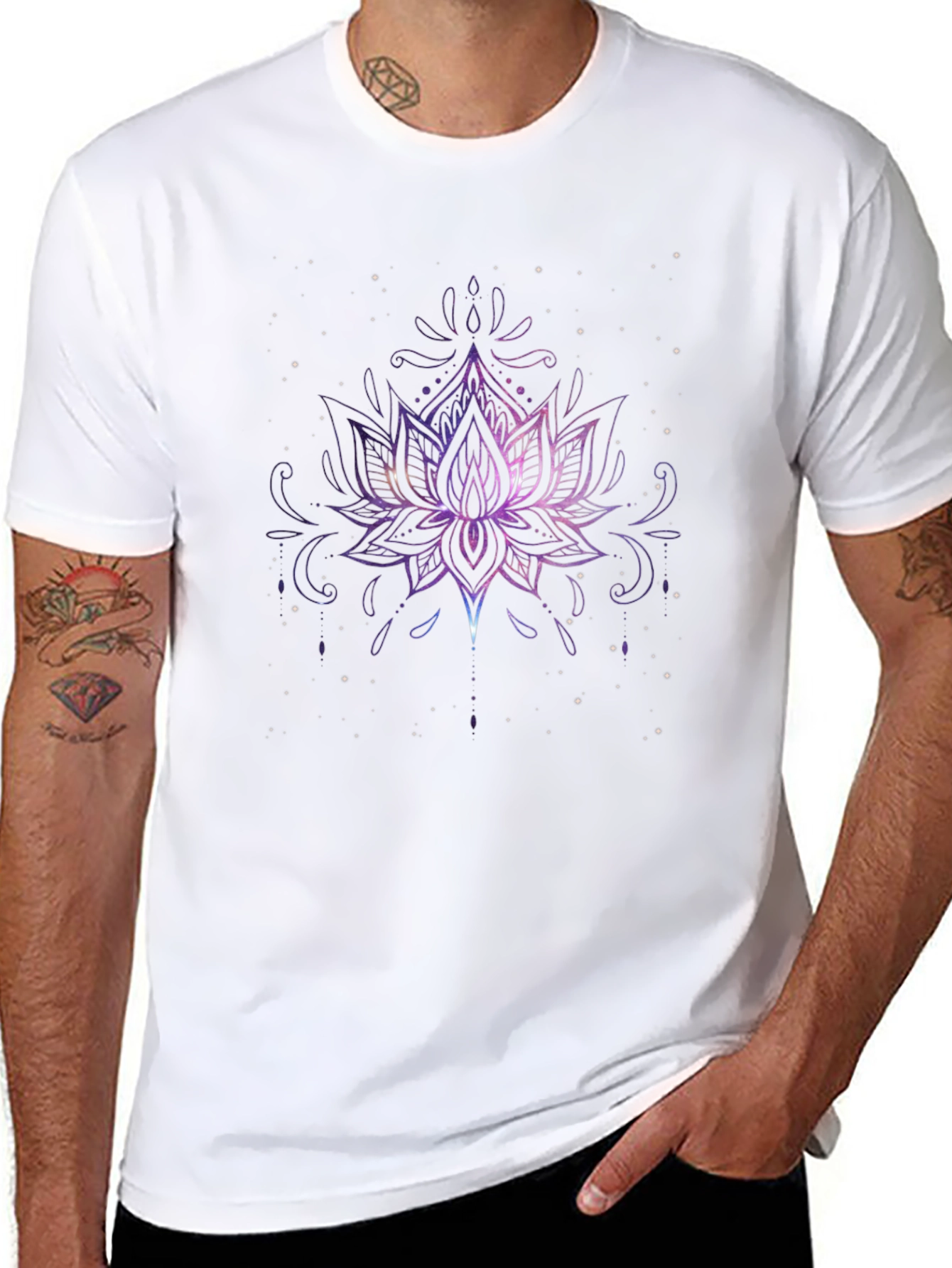 Galaxy Lotus Flower Graphic Tee