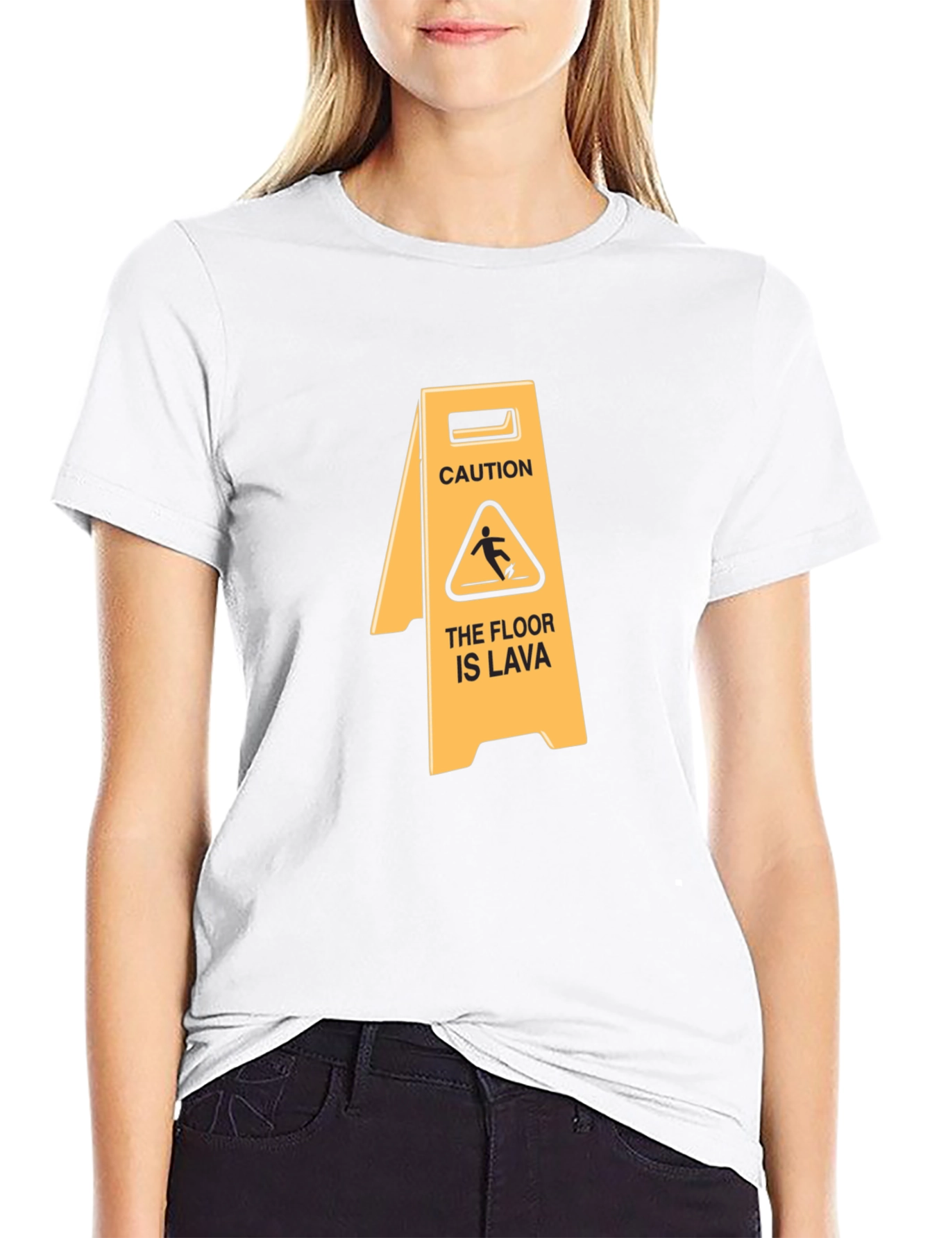 Caution The Floor Is Lava Funny Graphic T-Shirt