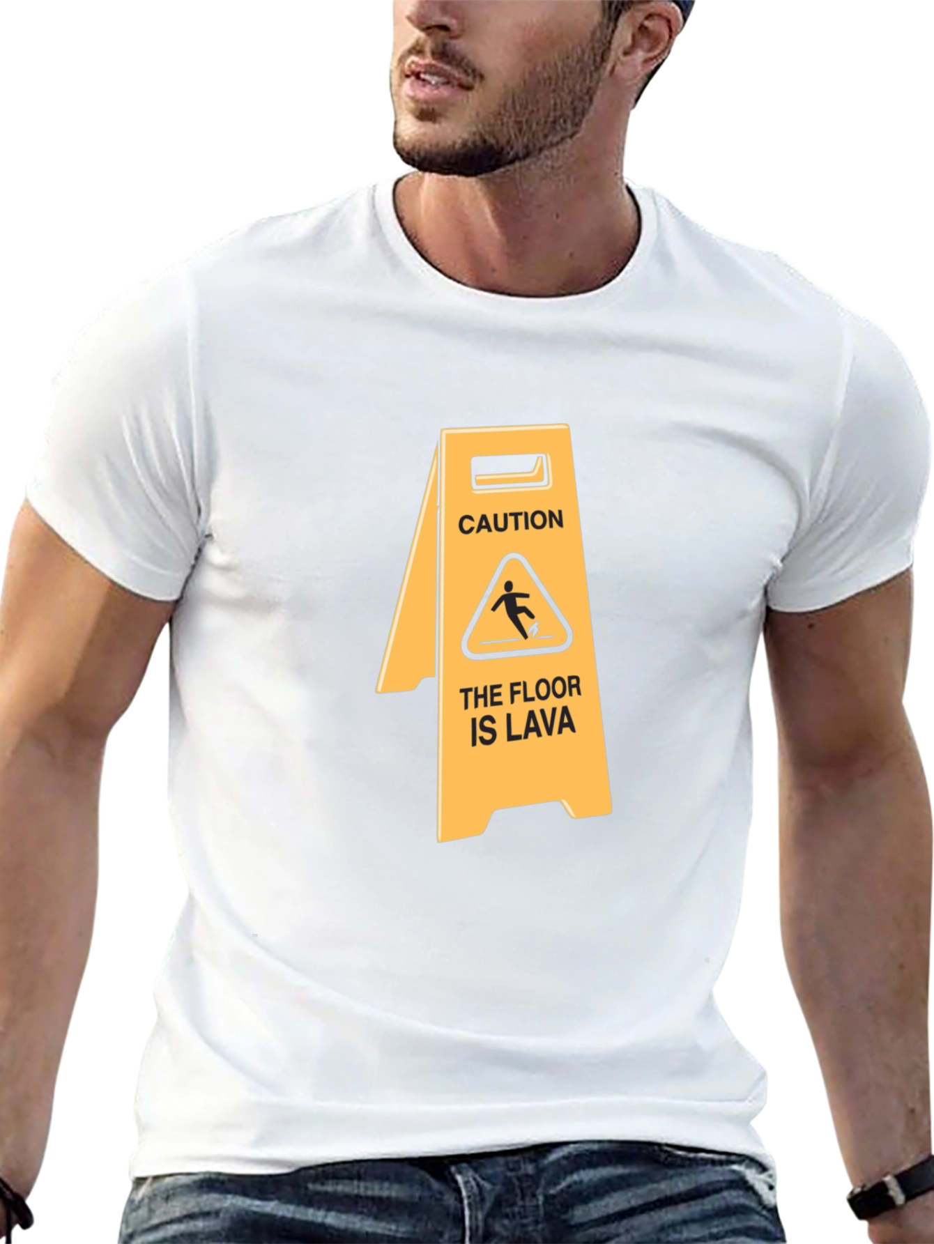 Caution The Floor Is Lava Funny Graphic T-Shirt