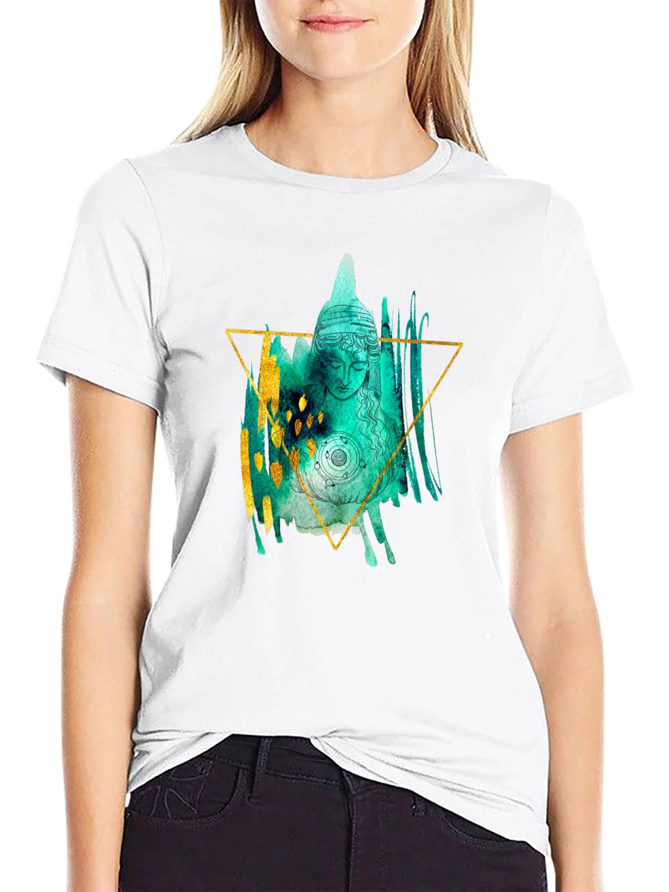 Abstract Buddha Graphic Tee - Unisex Black T-Shirt
