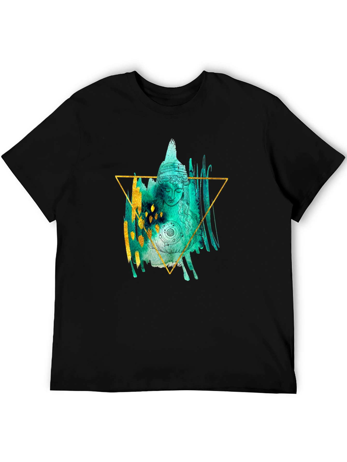 Abstract Buddha Graphic Tee - Unisex Black T-Shirt