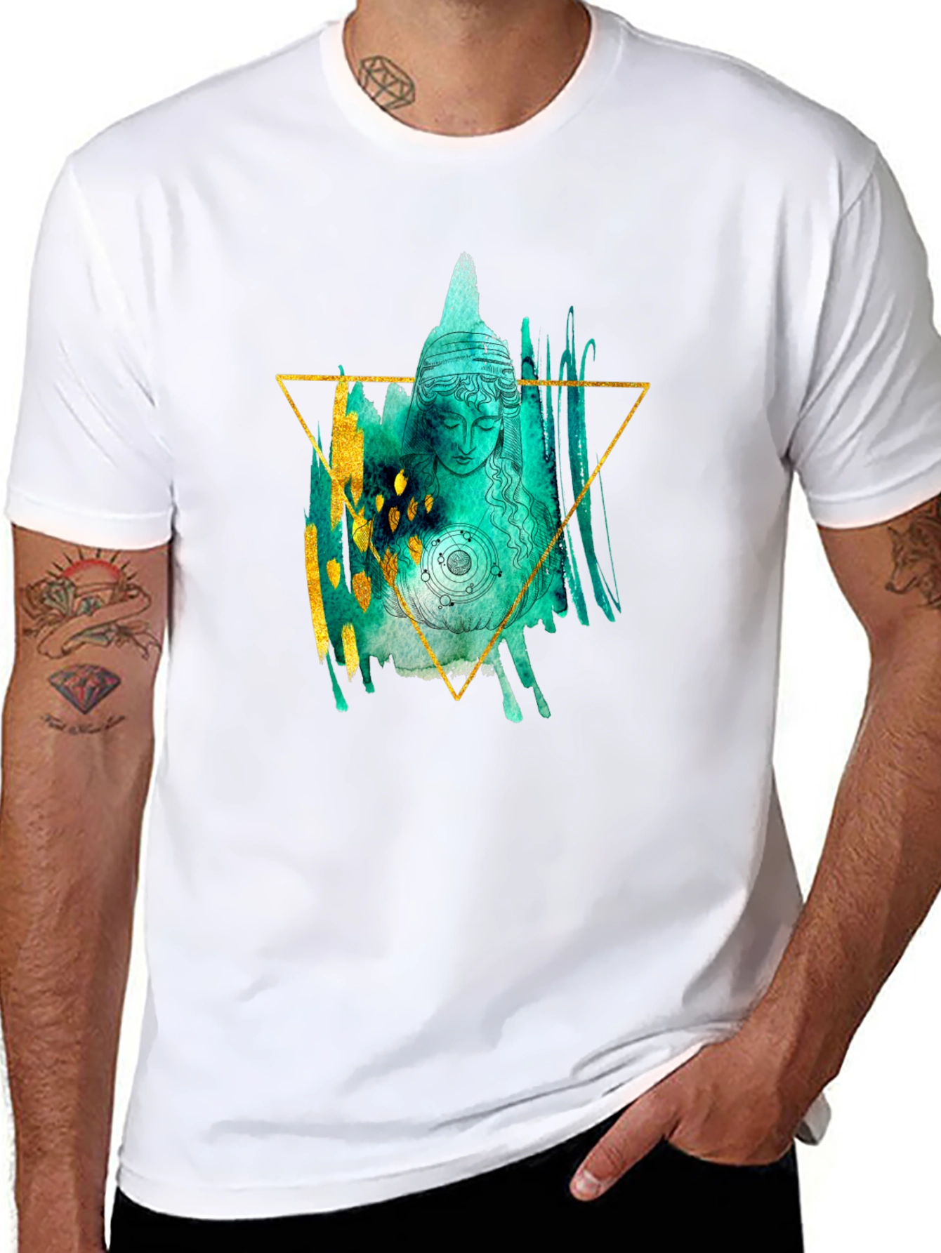 Abstract Buddha Graphic Tee - Unisex Black T-Shirt