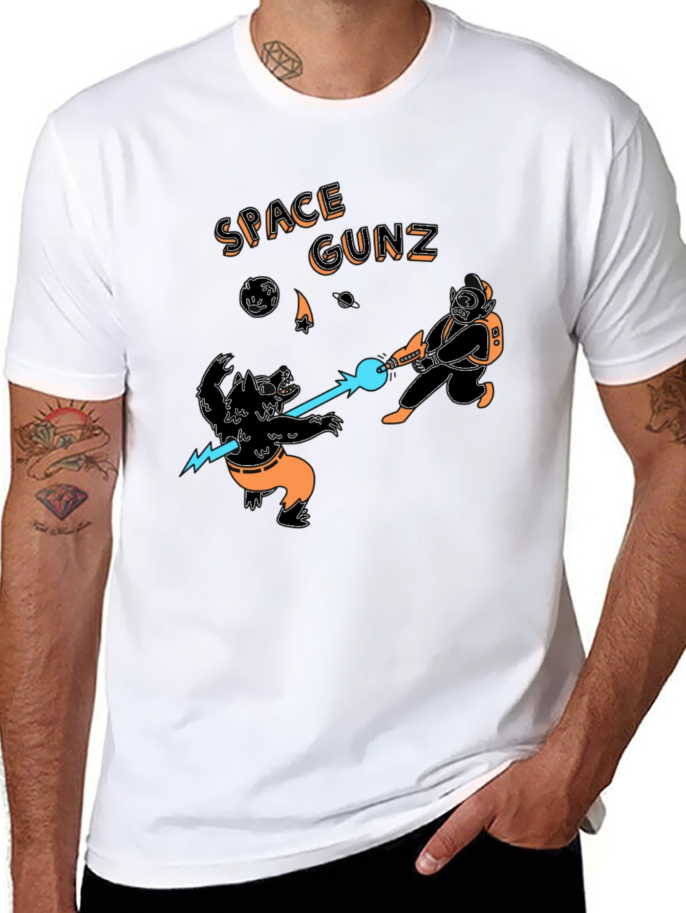 Space Gunz Graphic Tee - Sci-Fi Design