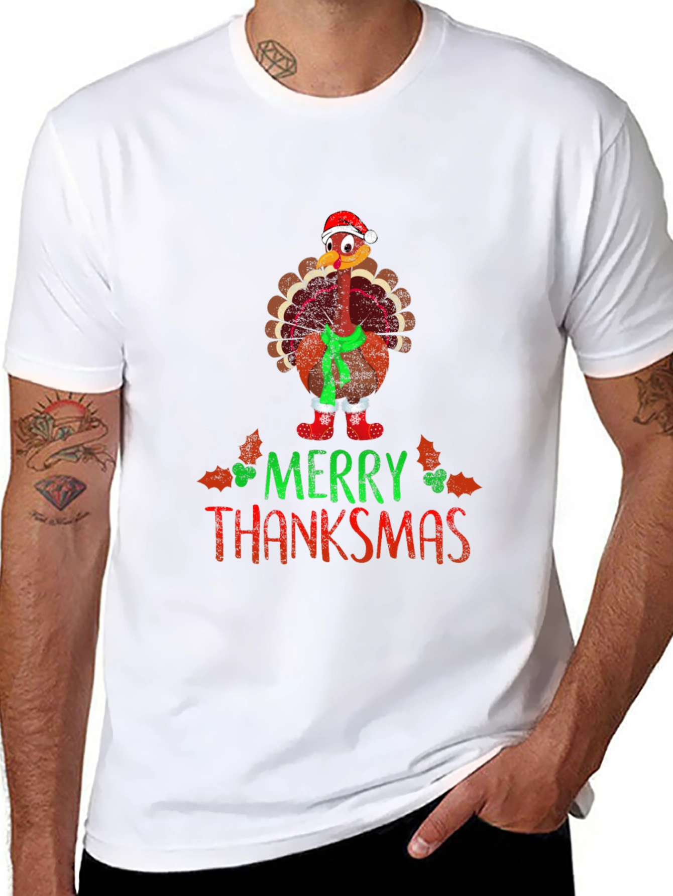 Merry Thanksmas Turkey Graphic Tee