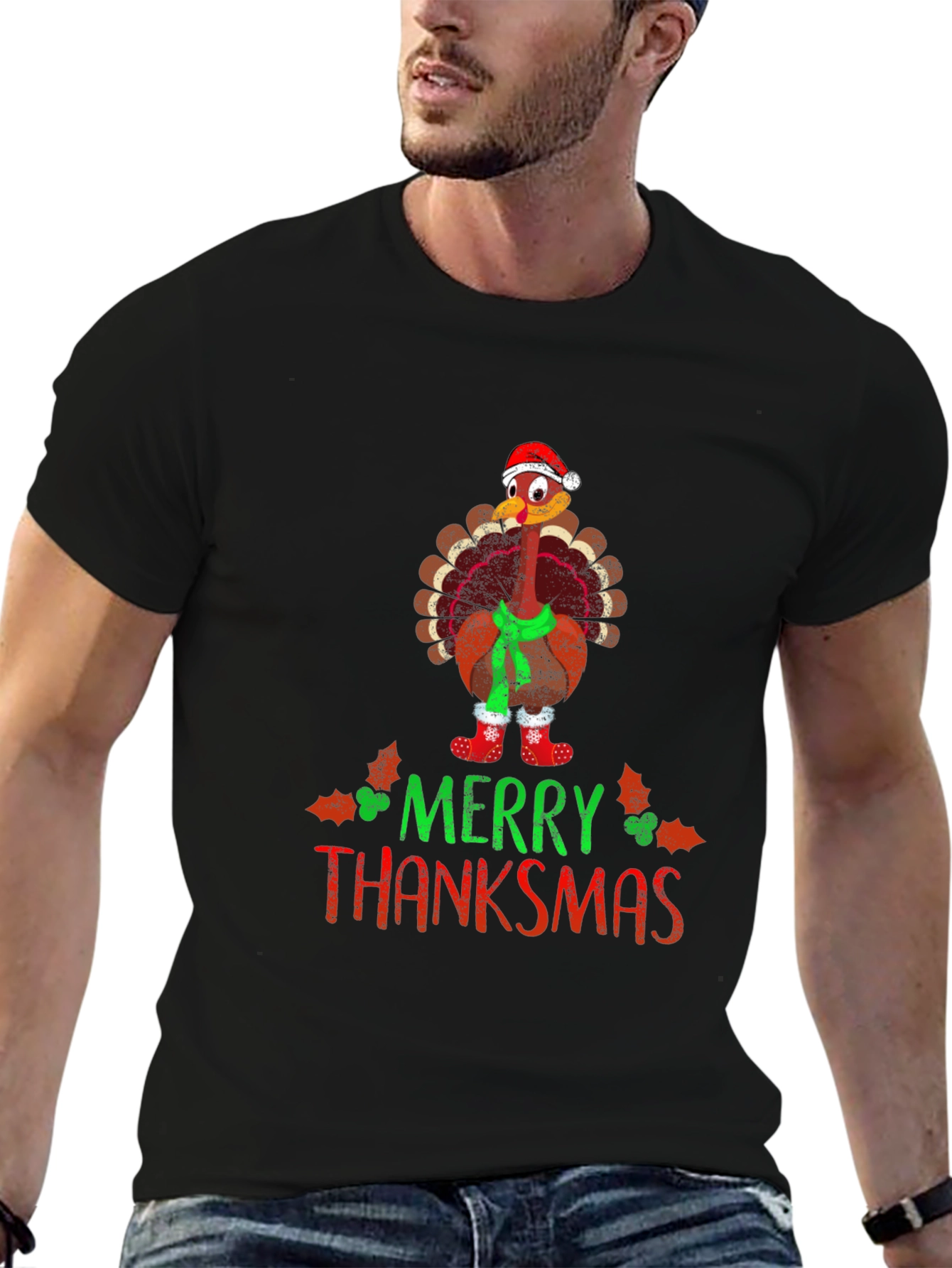 Merry Thanksmas Turkey Graphic Tee