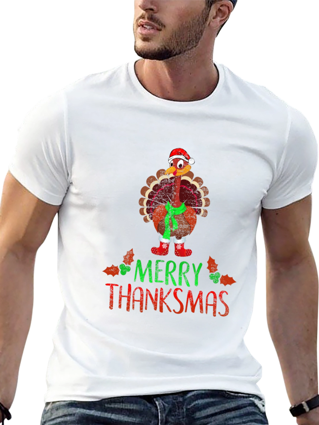Merry Thanksmas Turkey Graphic Tee
