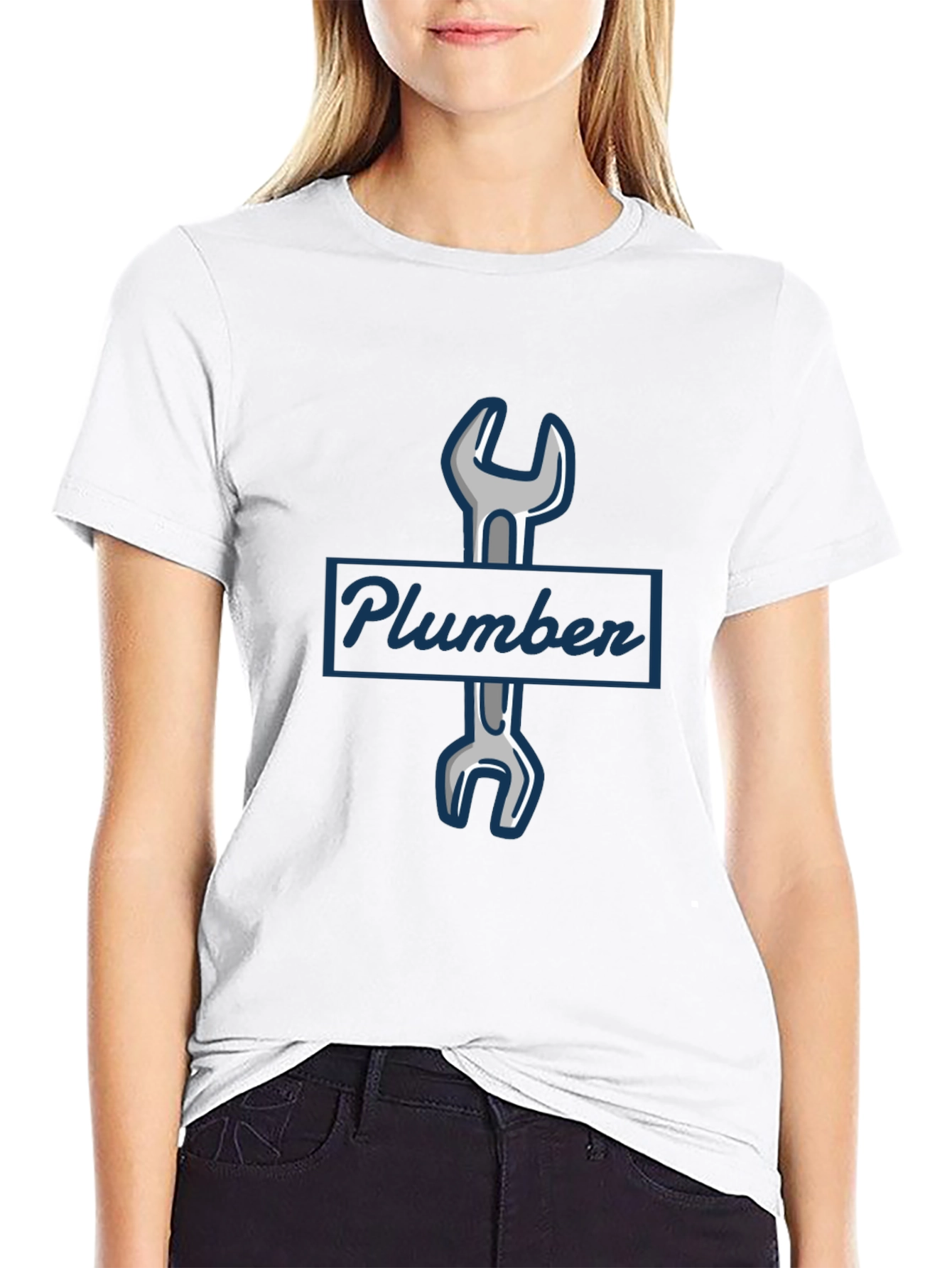 Plumber Wrench Graphic T-Shirt - Black