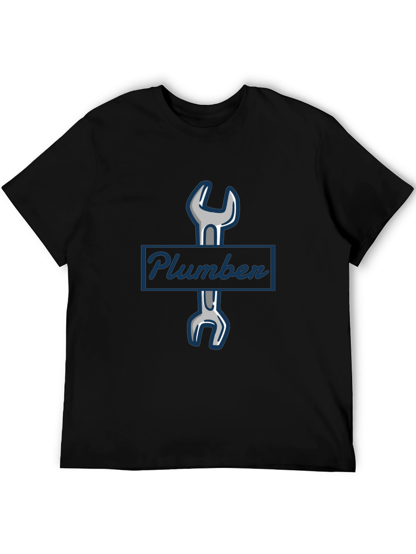 Plumber Wrench Graphic T-Shirt - Black