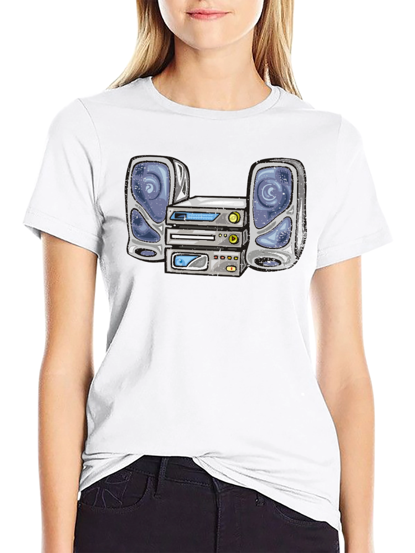 Retro Stereo System Graphic T-Shirt