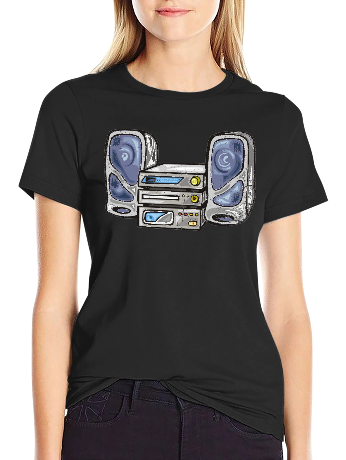 Retro Stereo System Graphic T-Shirt