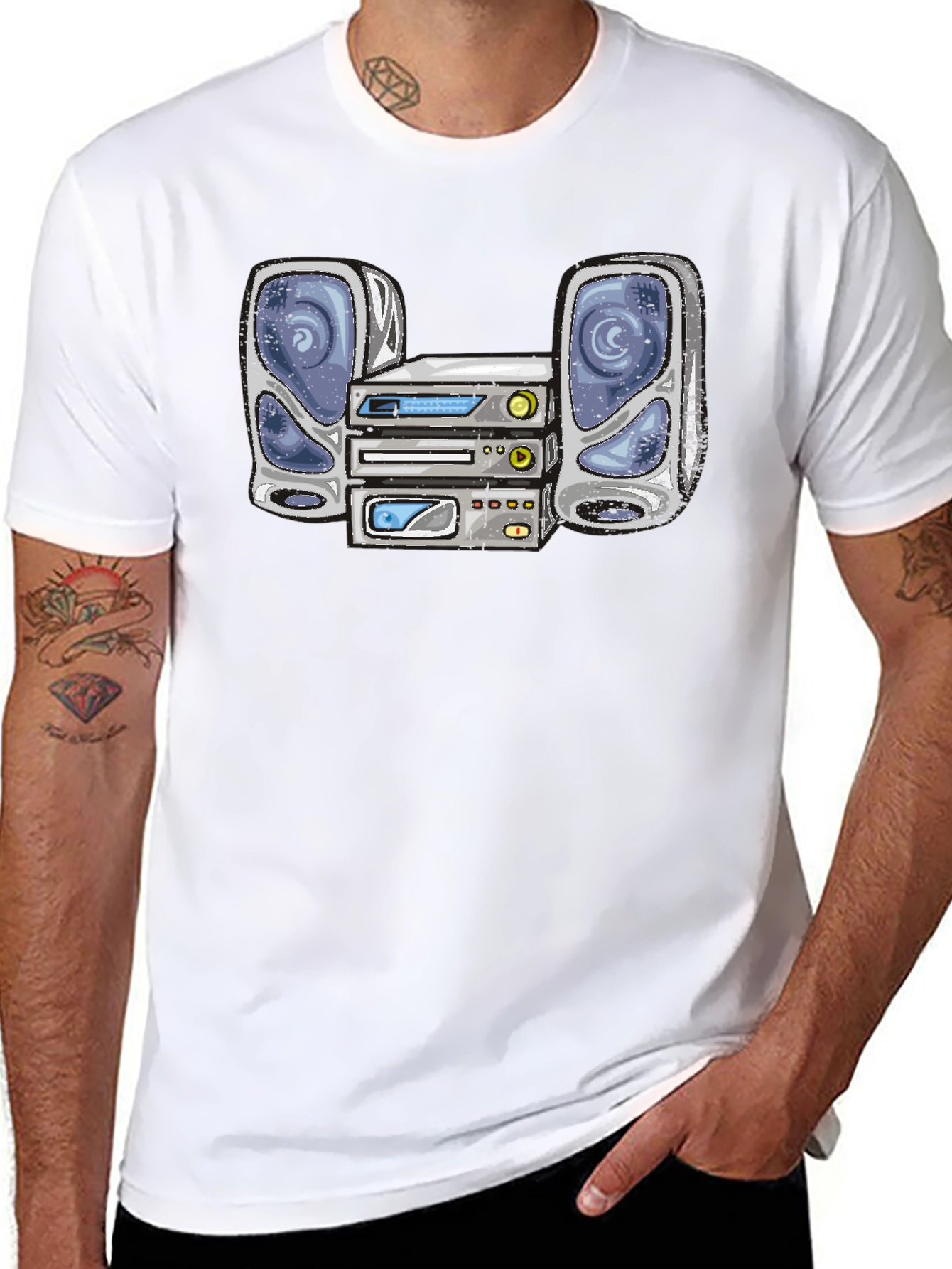Retro Stereo System Graphic T-Shirt