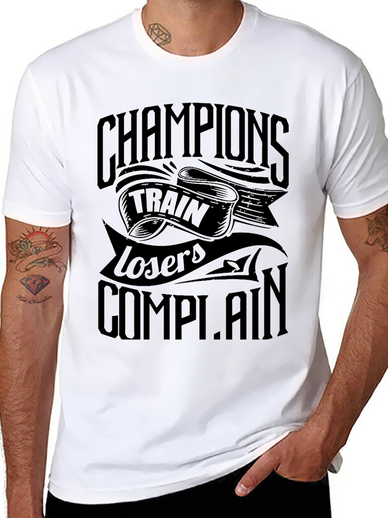 Champions Train T-Shirt - Motivational Workout Tee