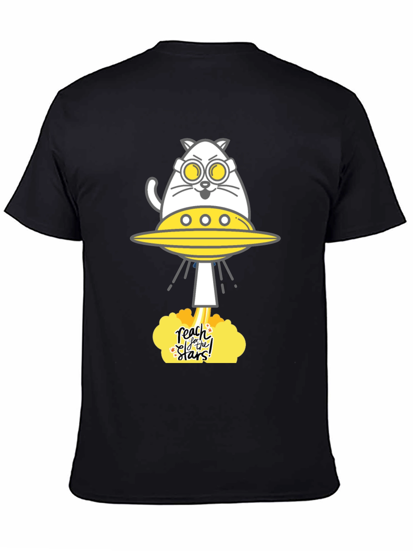 Reach for the Stars Cat UFO Graphic Tee