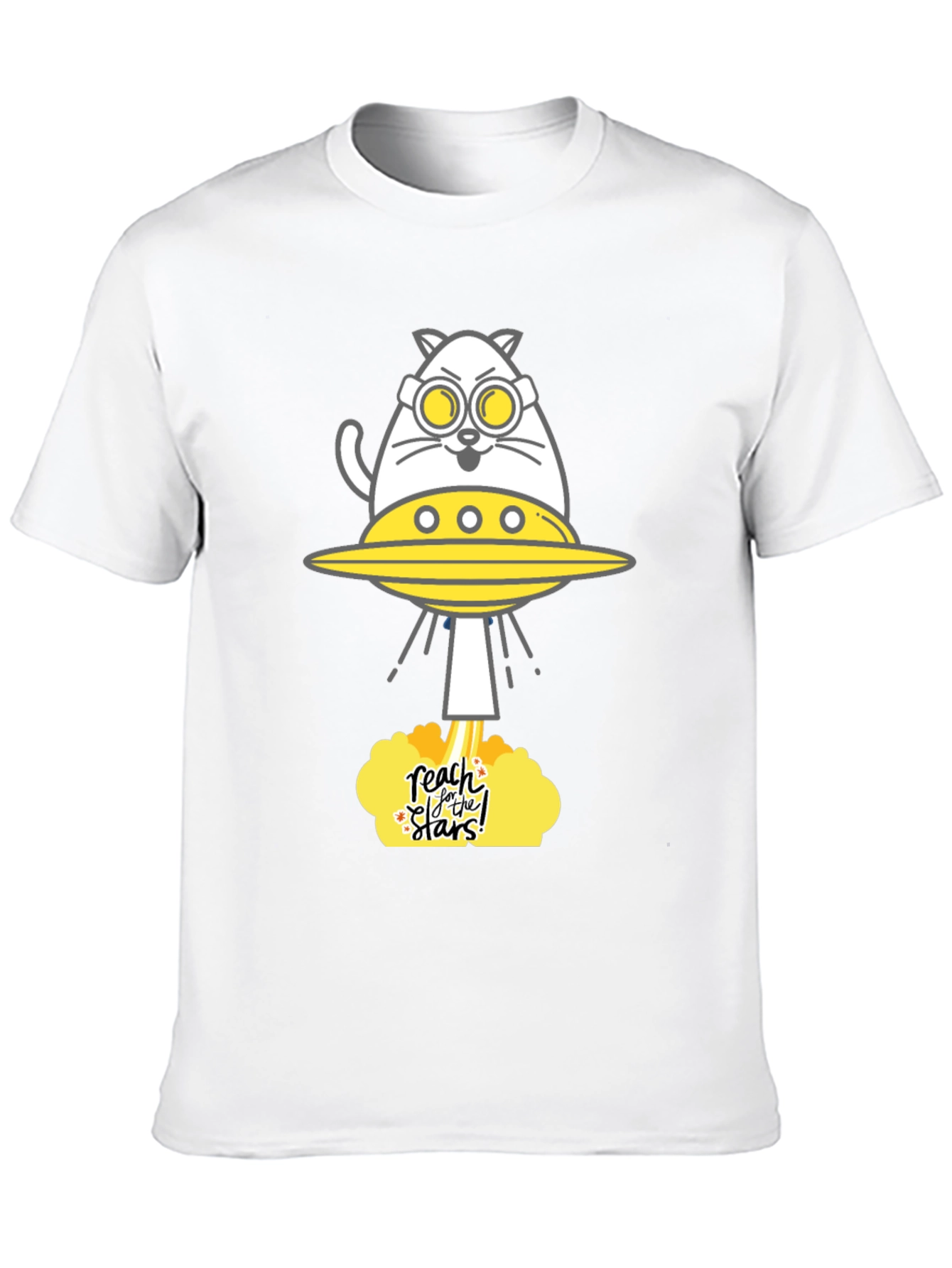 Reach for the Stars Cat UFO Graphic Tee