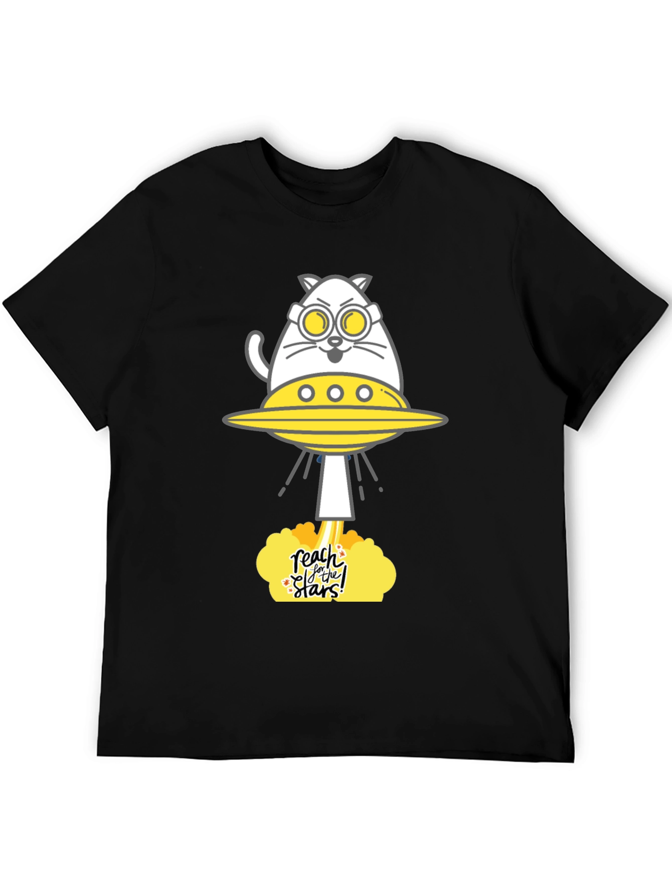 Reach for the Stars Cat UFO Graphic Tee