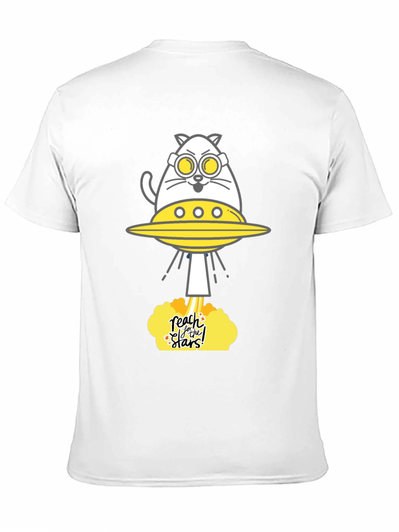 Reach for the Stars Cat UFO Graphic Tee