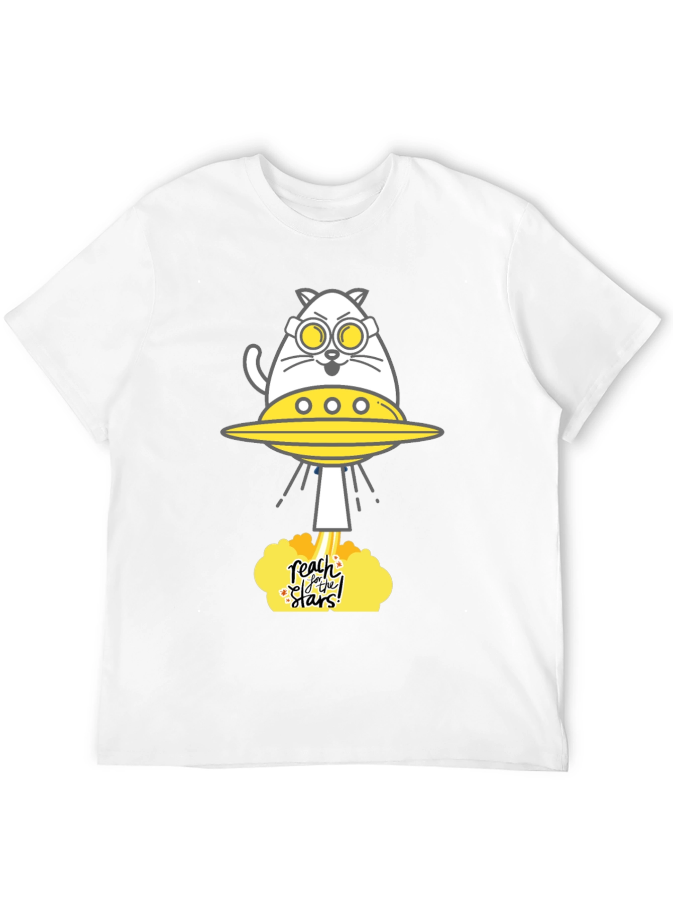 Reach for the Stars Cat UFO Graphic Tee
