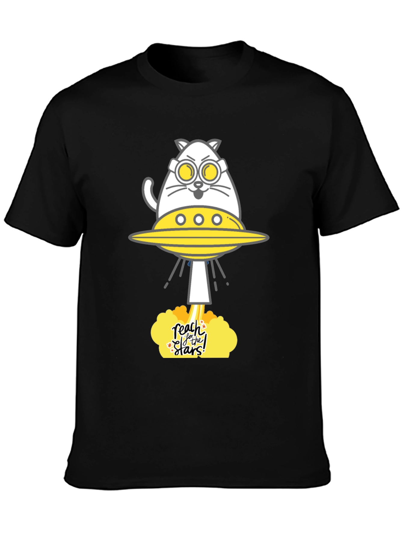Reach for the Stars Cat UFO Graphic Tee