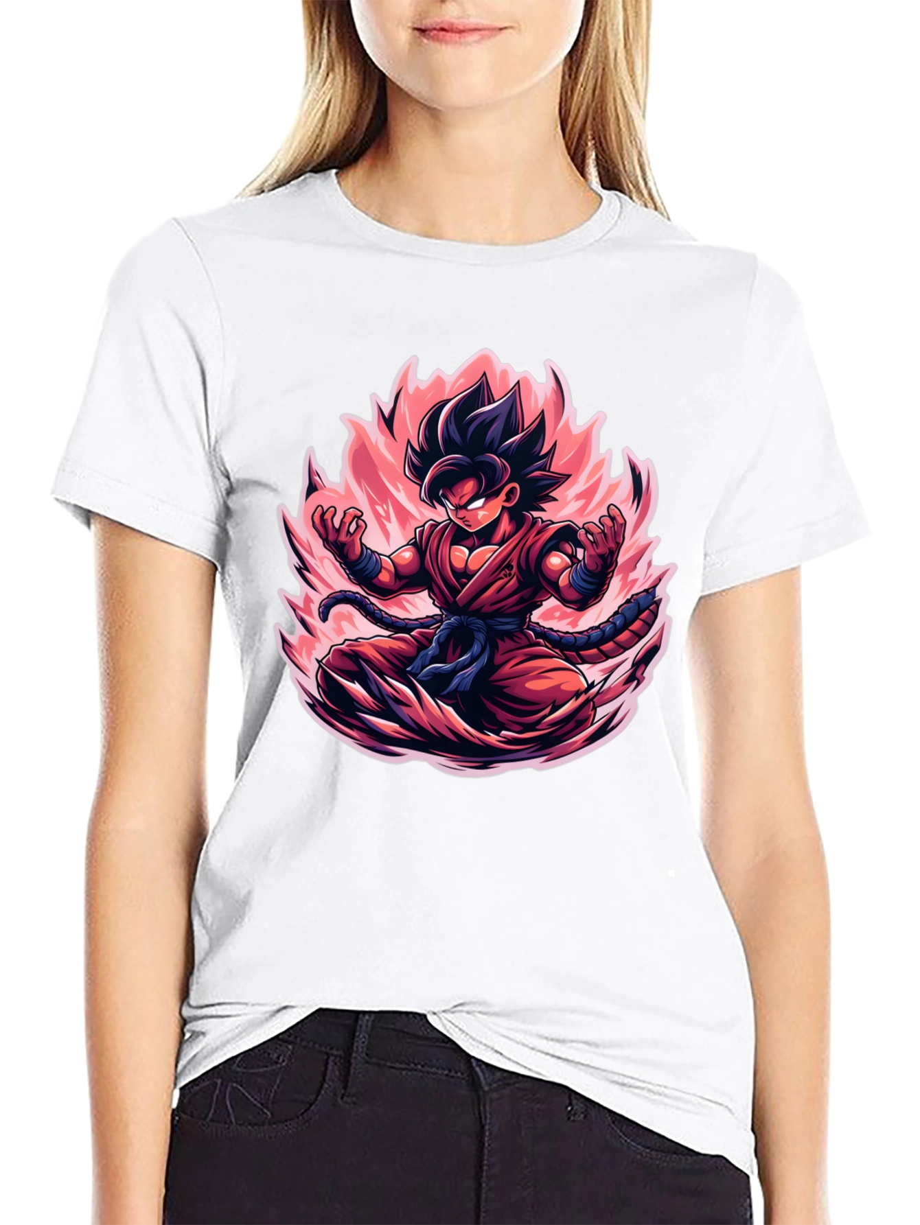 Goku Cartoon Graphic Black T-Shirt