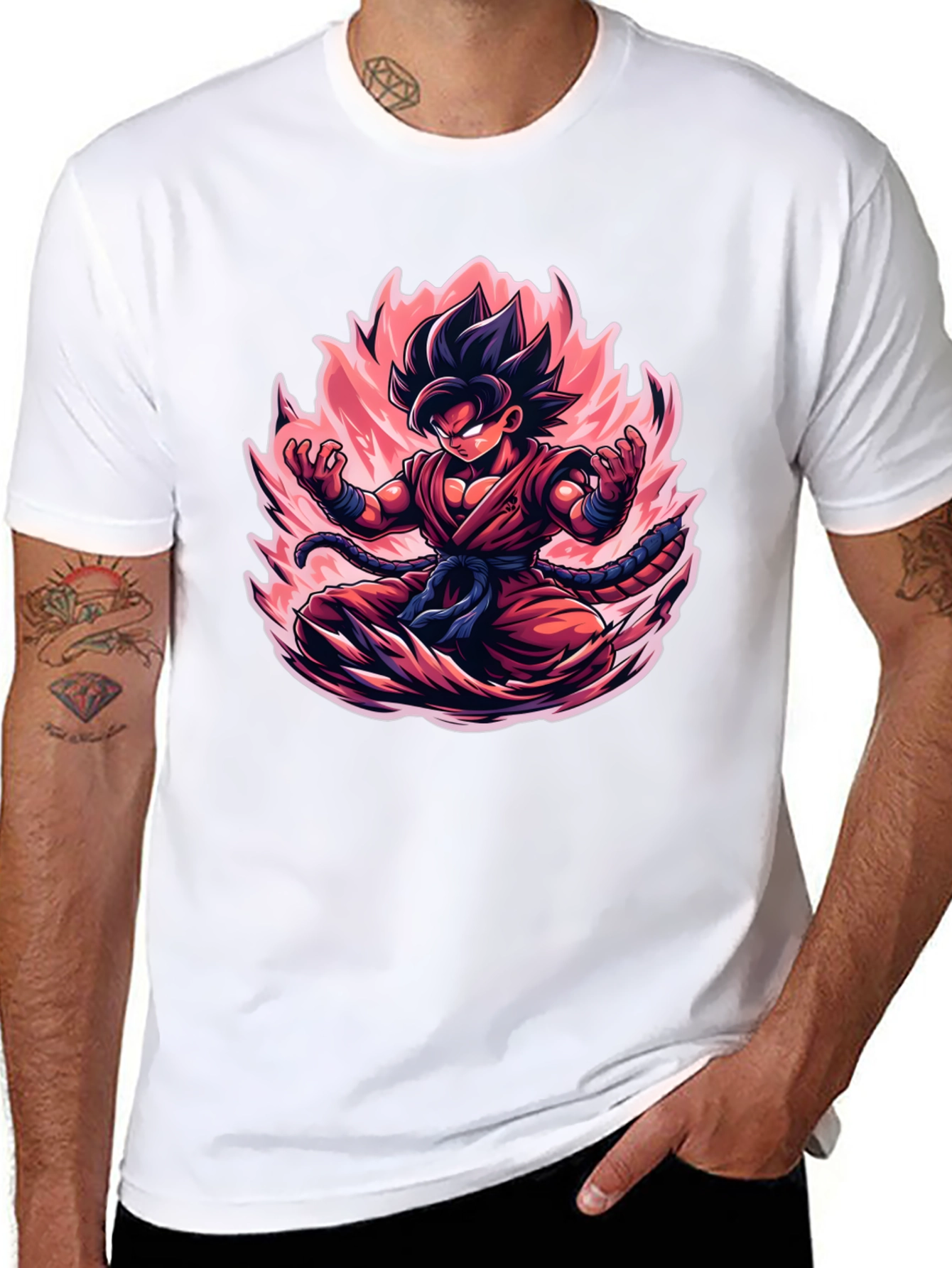 Goku Cartoon Graphic Black T-Shirt