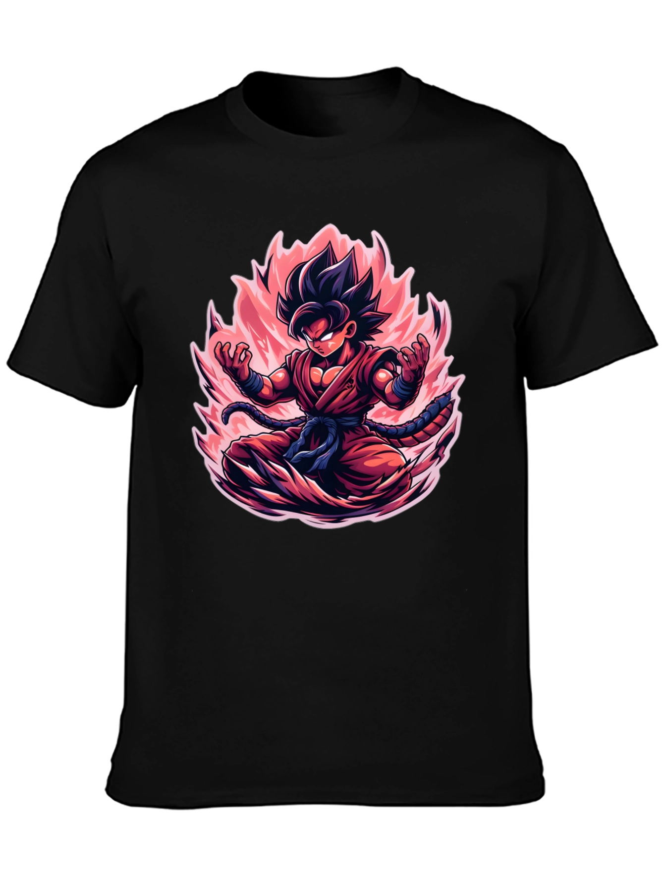 Goku Cartoon Graphic Black T-Shirt