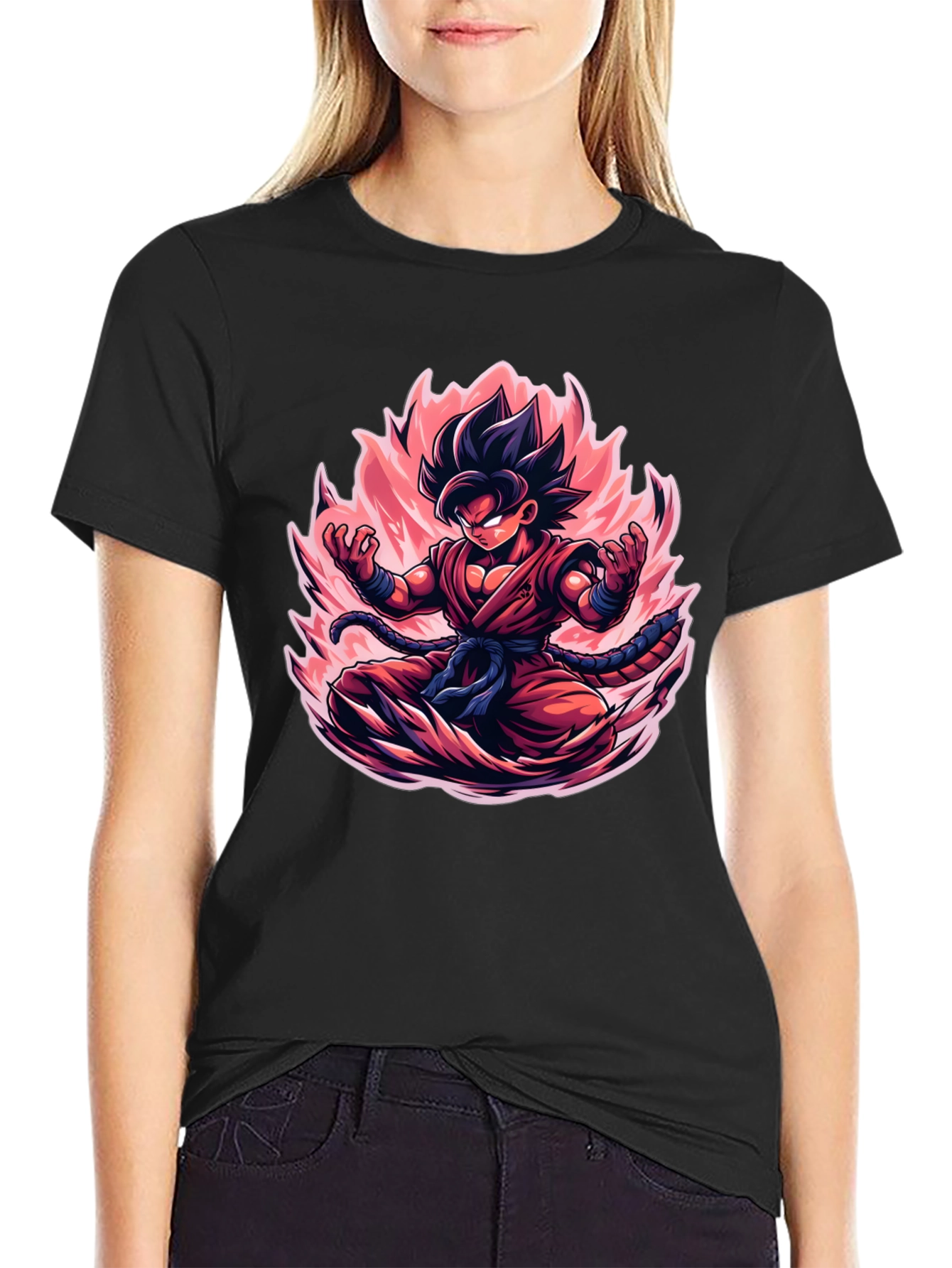 Goku Cartoon Graphic Black T-Shirt