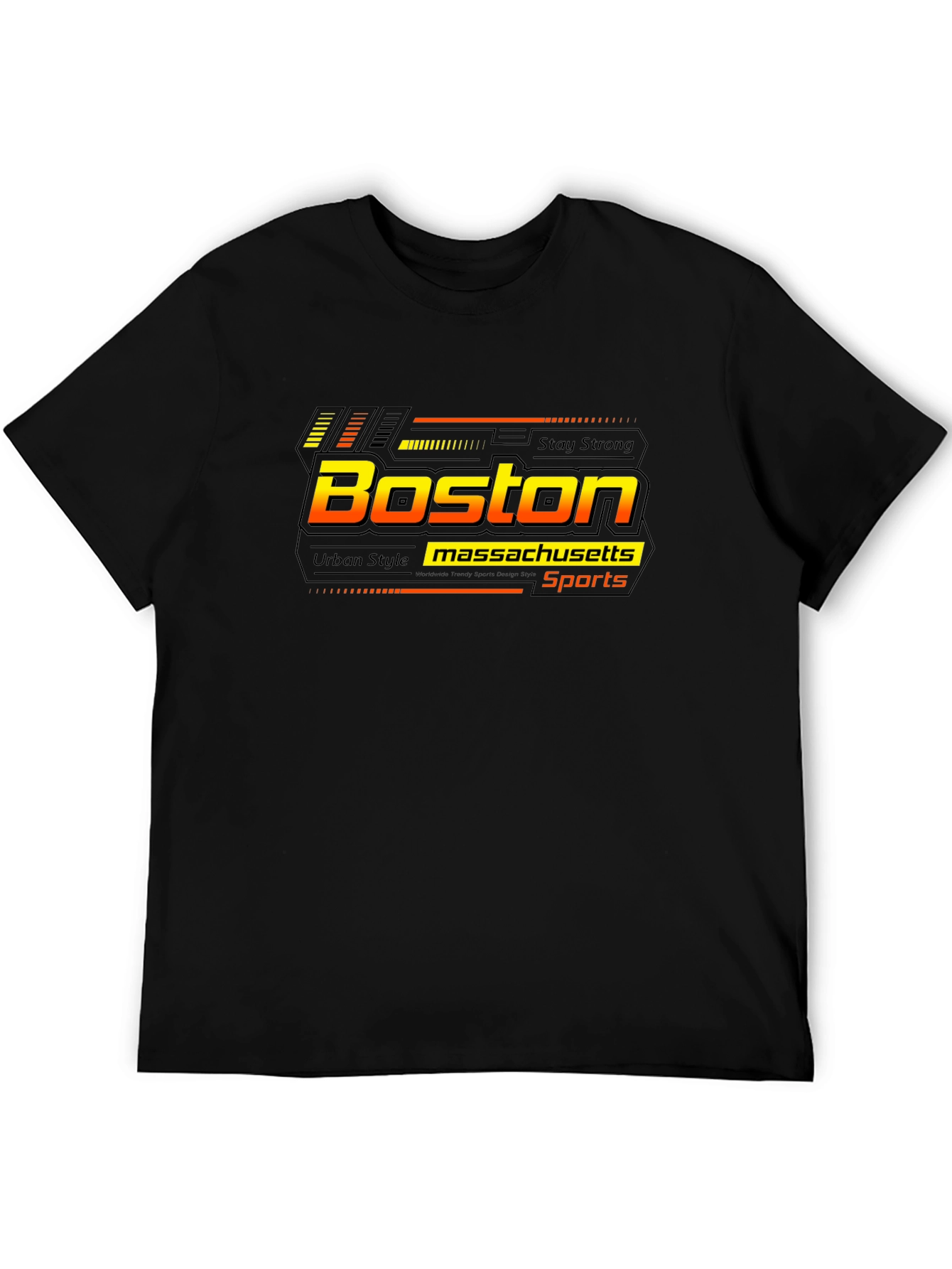 Boston Massachusetts Sports Black T-Shirt