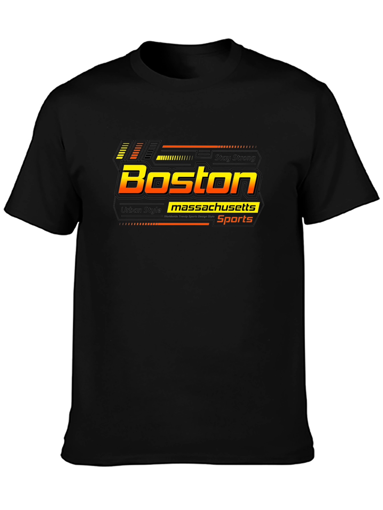 Boston Massachusetts Sports Black T-Shirt