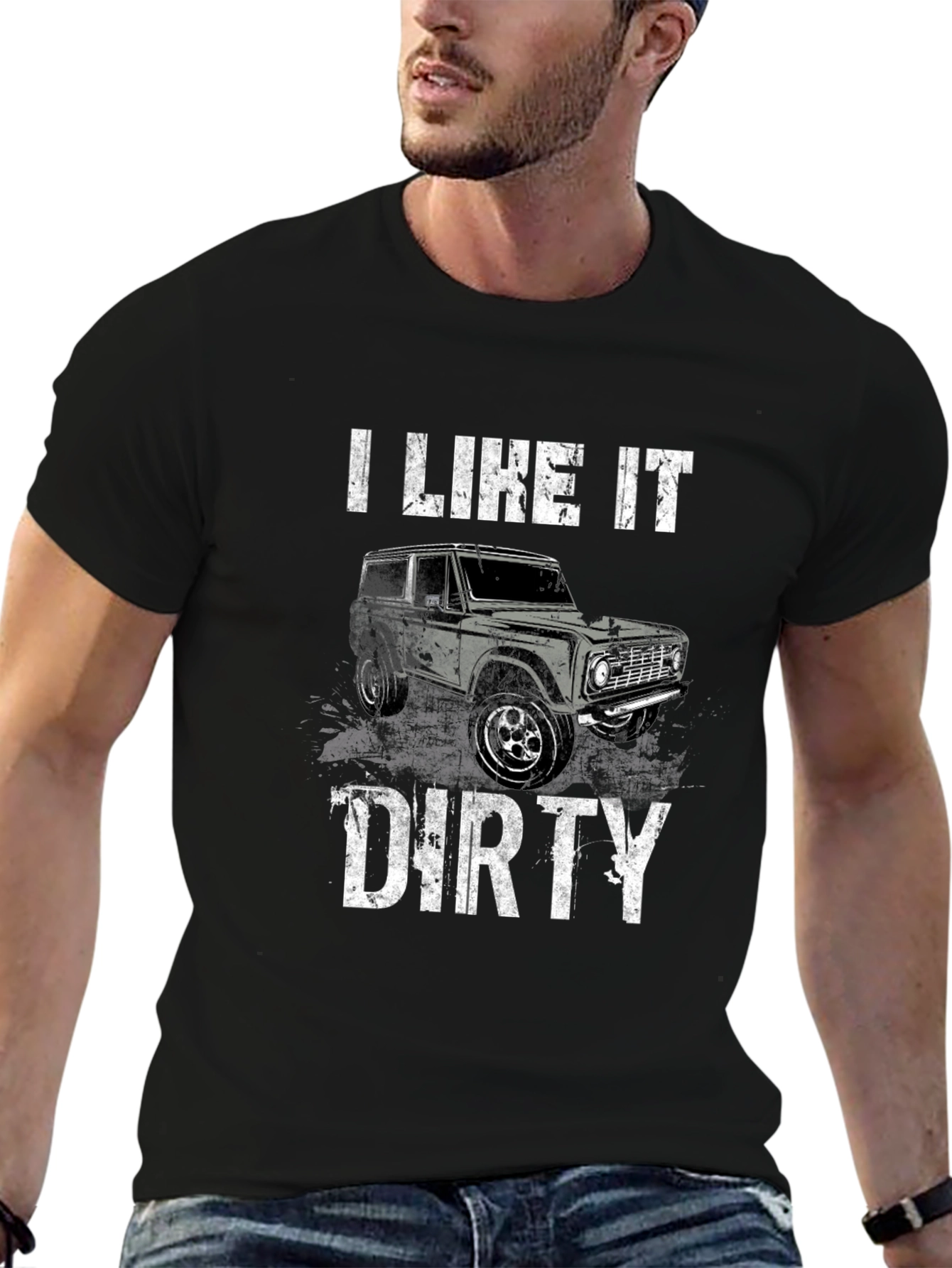 I Like It Dirty Truck Graphic Tee - Black