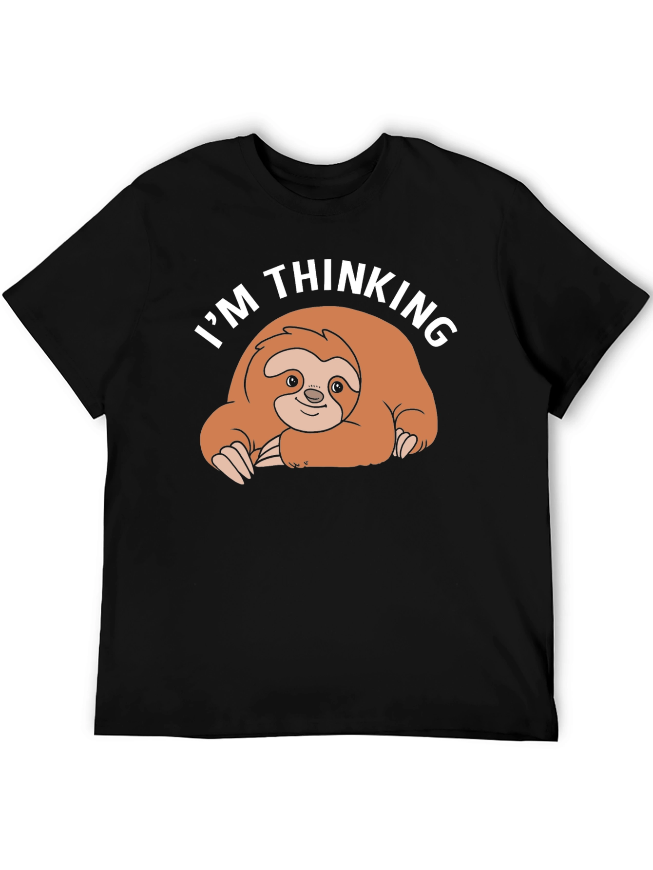 Im Thinking Sloth Black T-Shirt