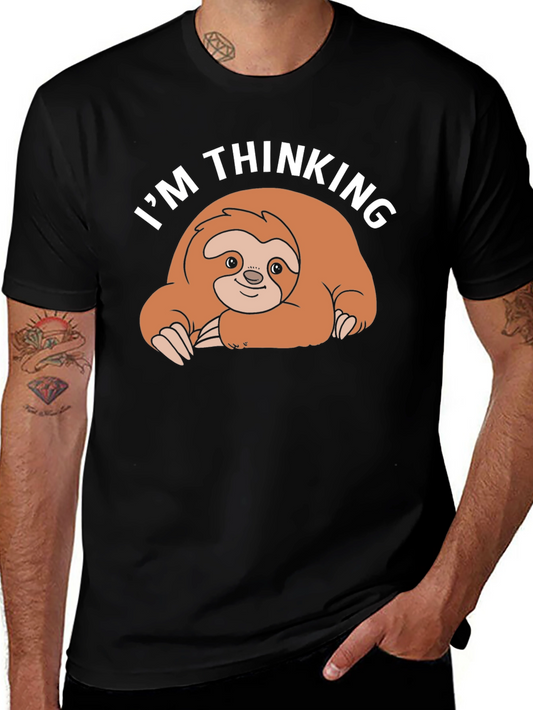 Im Thinking Sloth Black T-Shirt