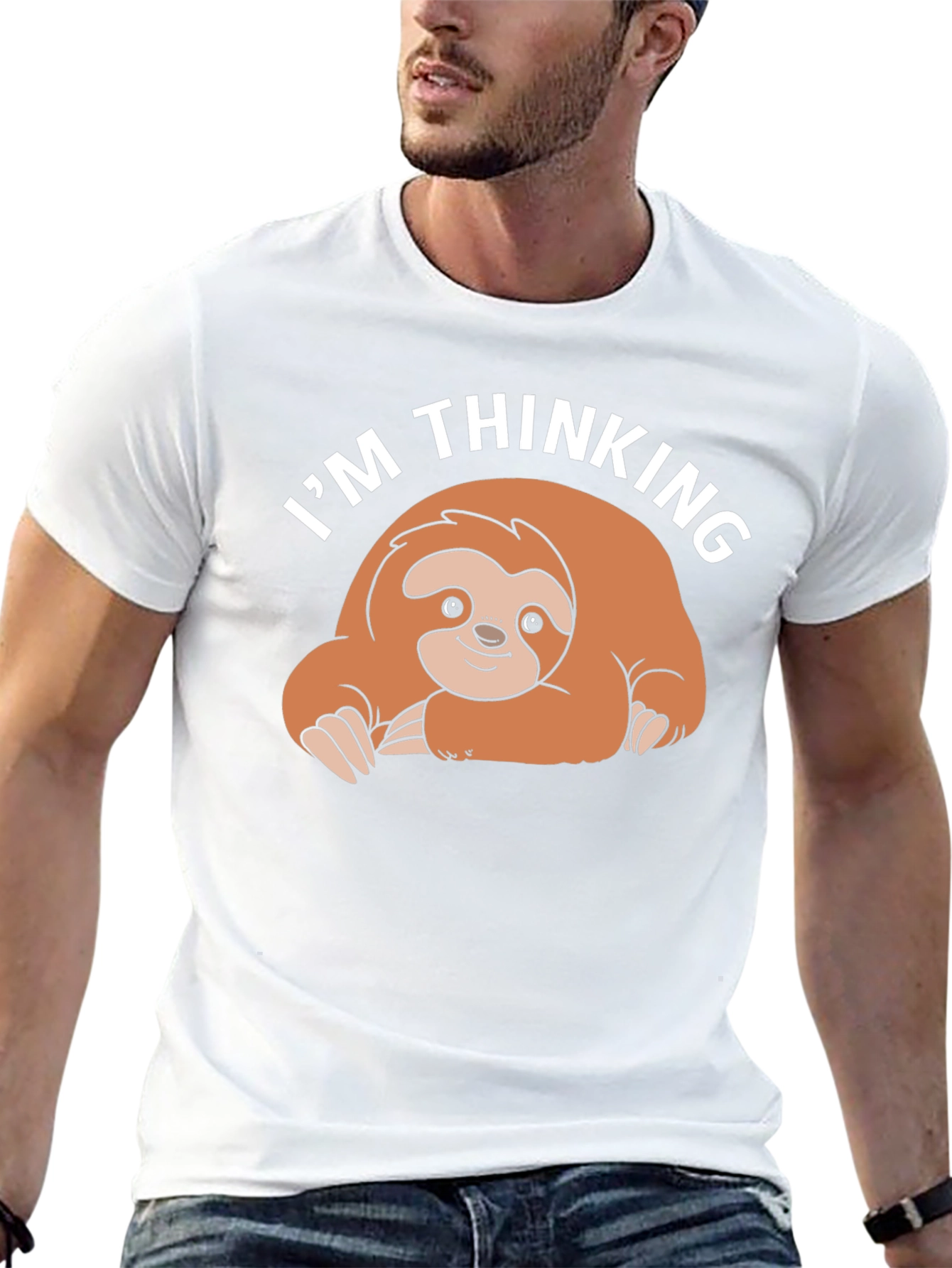Im Thinking Sloth Black T-Shirt