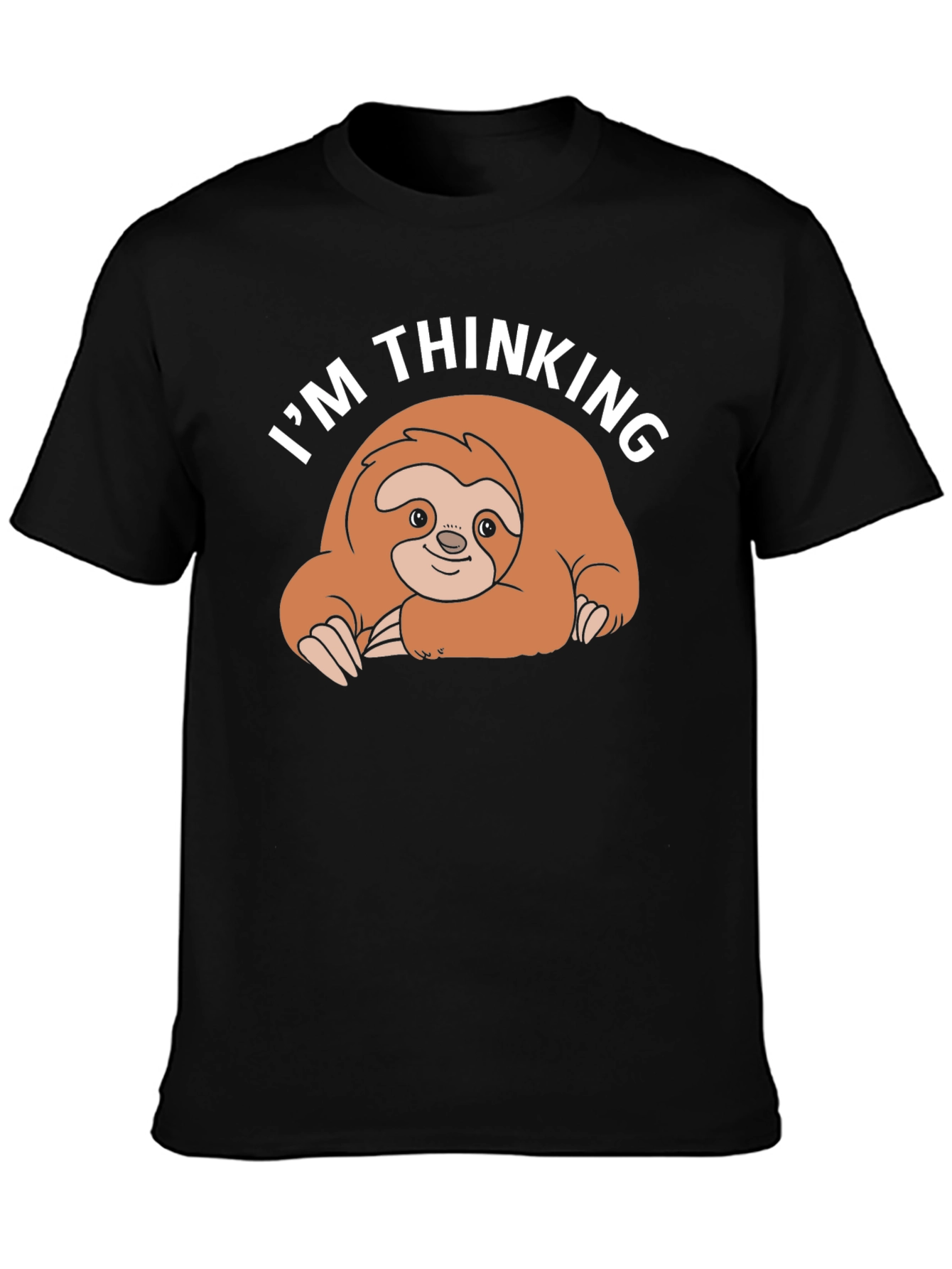 Im Thinking Sloth Black T-Shirt