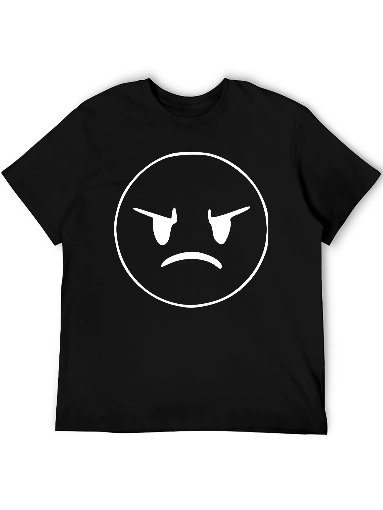 Angry Emoji Graphic T-Shirt - Black