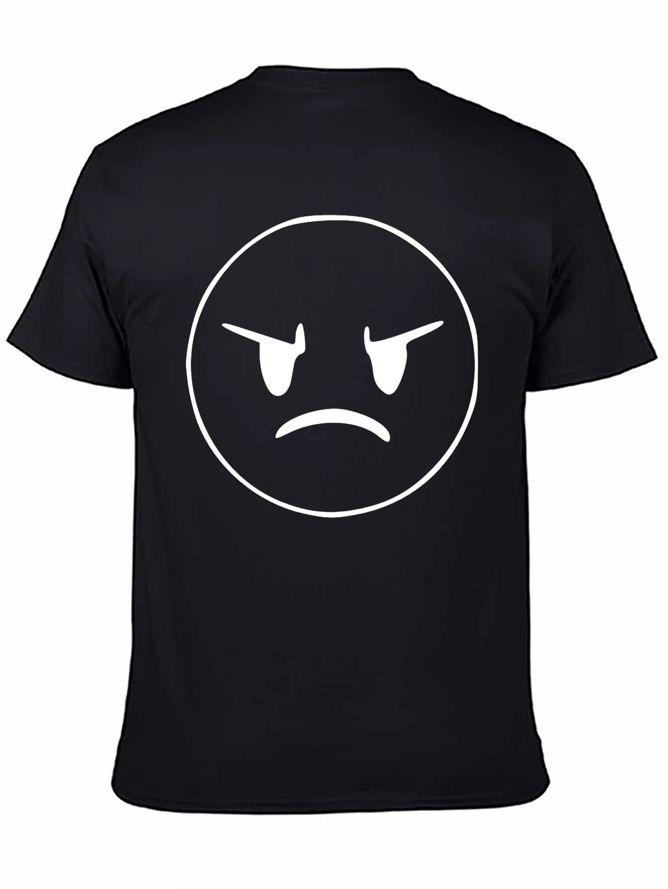 Angry Emoji Graphic T-Shirt - Black