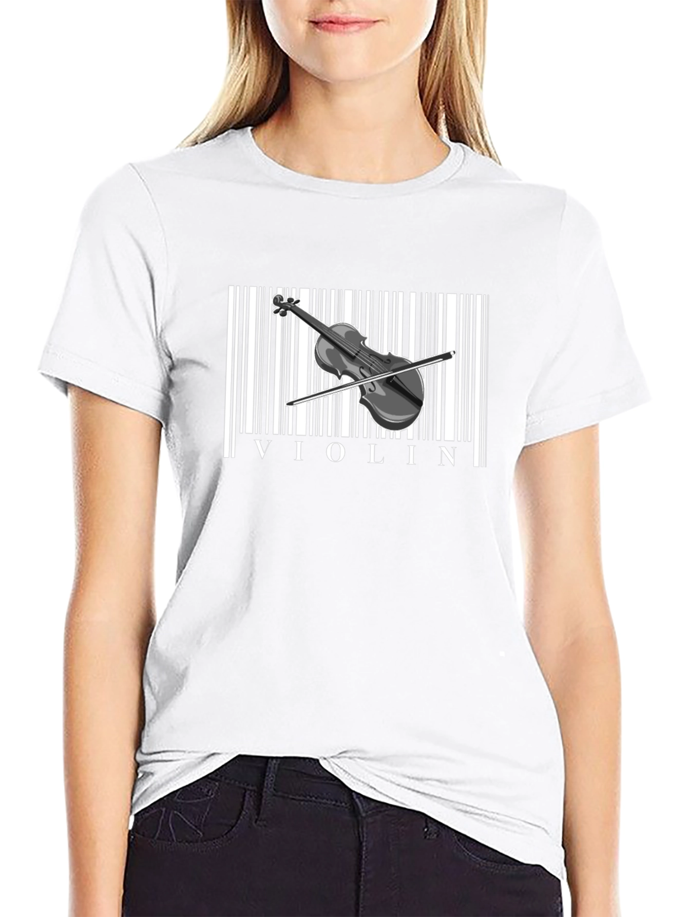 Violin Barcode T-Shirt - Music Lover Tee