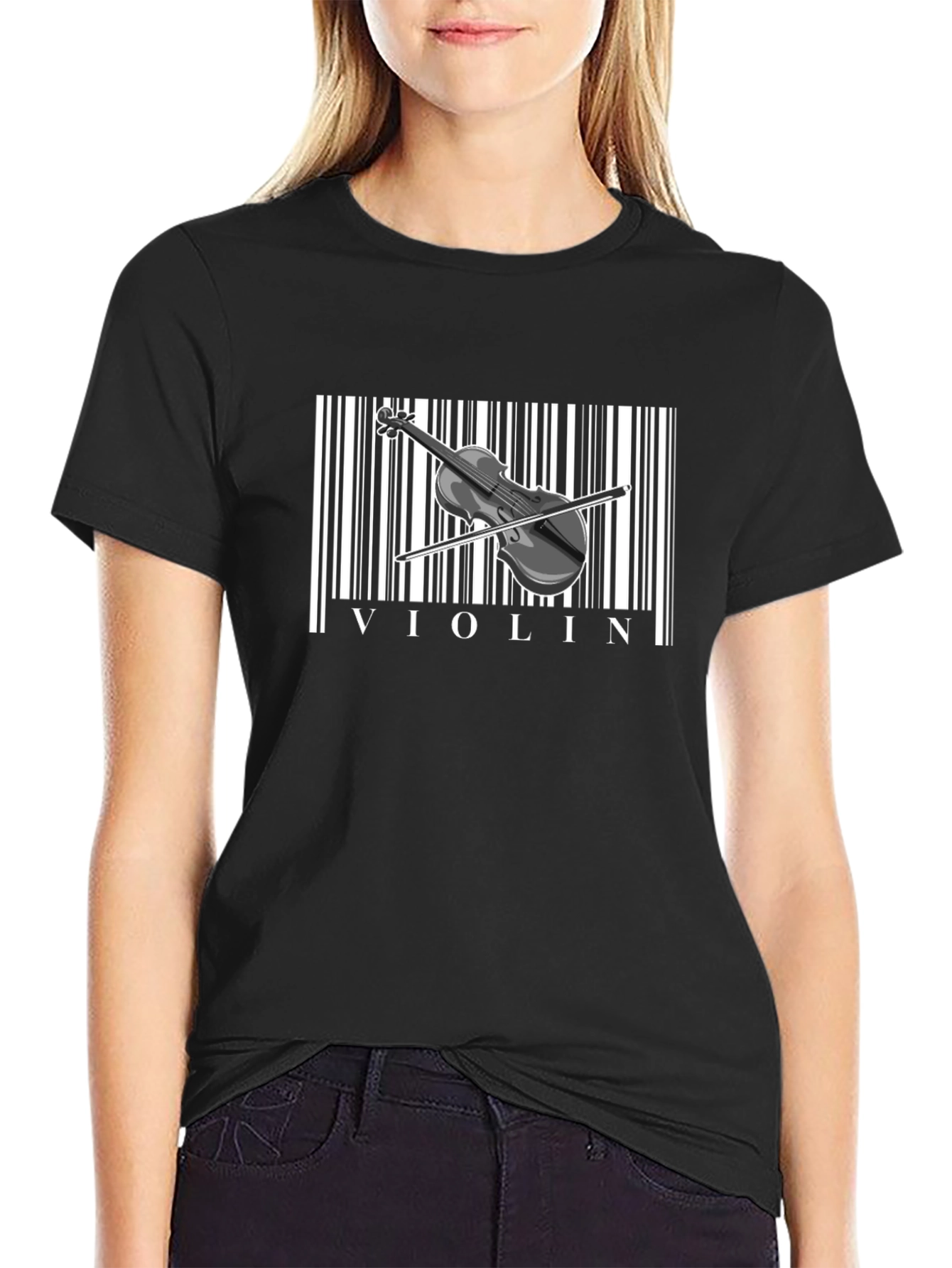 Violin Barcode T-Shirt - Music Lover Tee