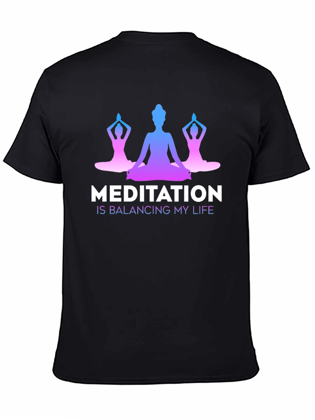 Meditation Balancing Life Black T-Shirt