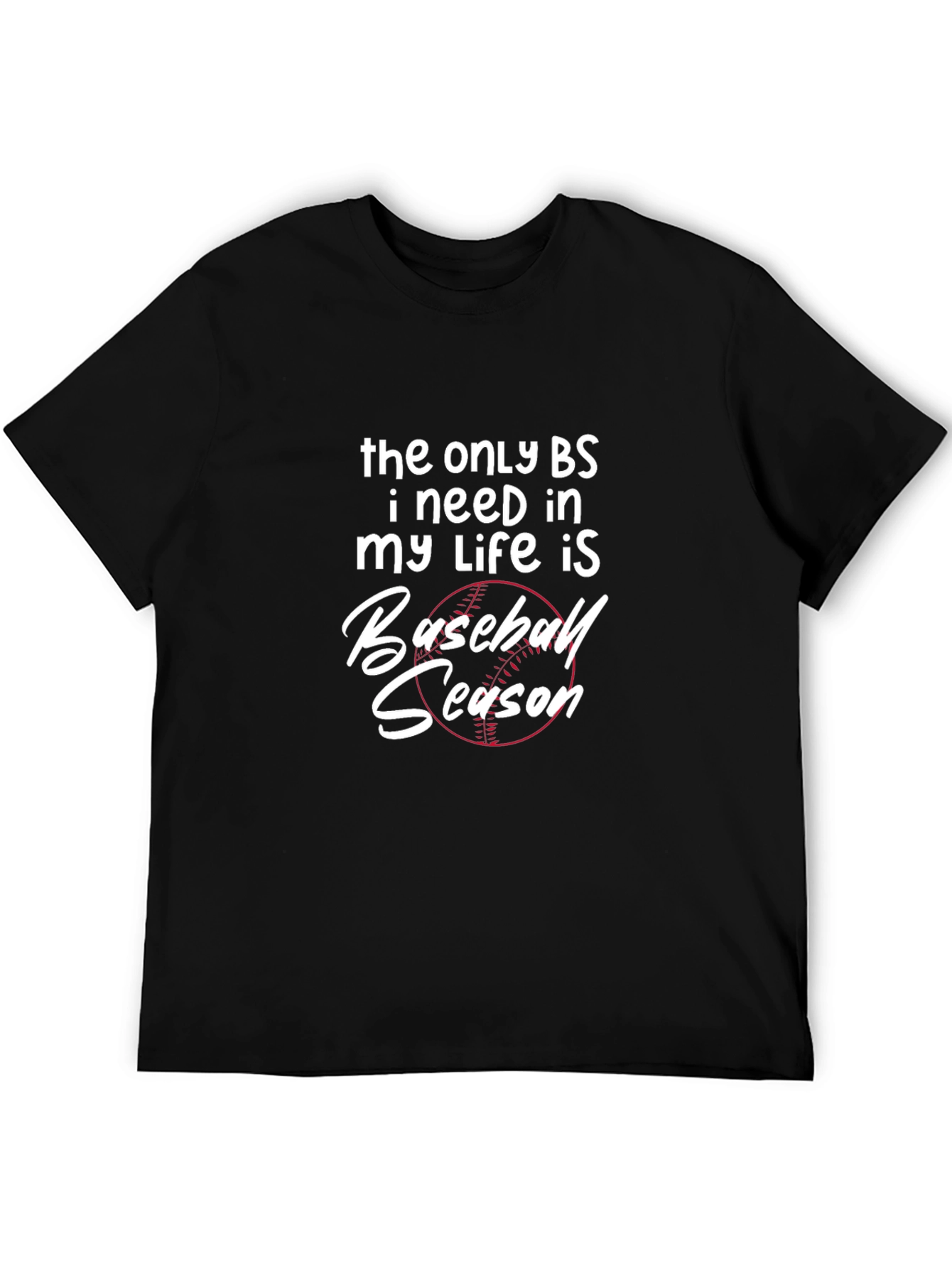 Baseball Season Graphic Tee - Mens Black T-Shirt