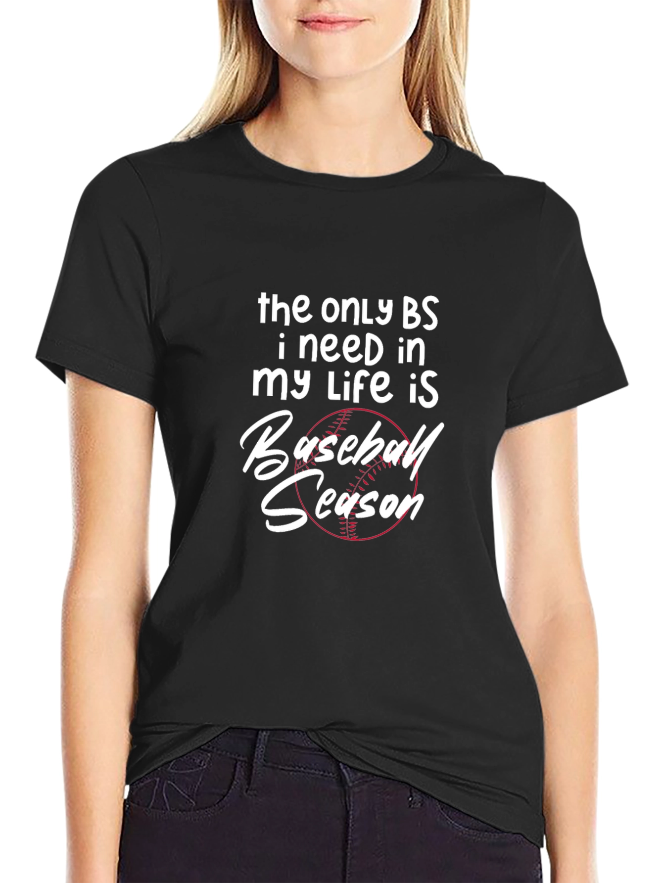 Baseball Season Graphic Tee - Mens Black T-Shirt