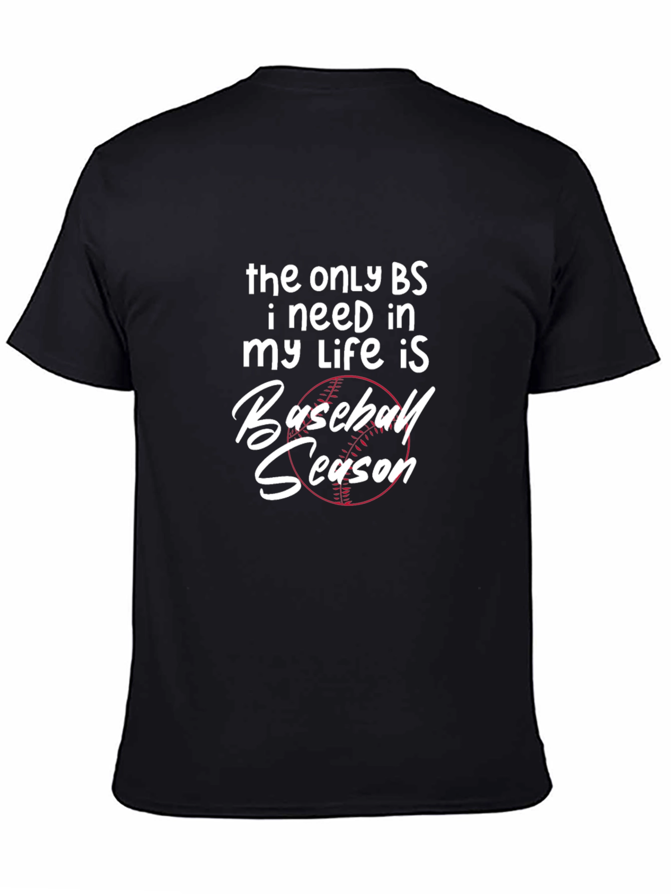 Baseball Season Graphic Tee - Mens Black T-Shirt