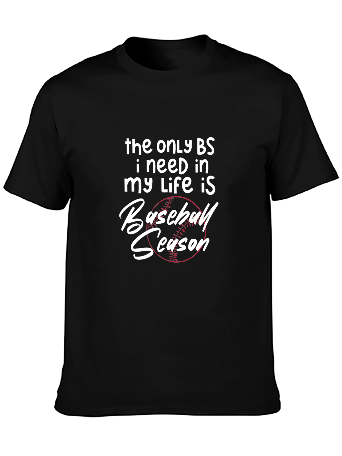 Baseball Season Graphic Tee - Mens Black T-Shirt