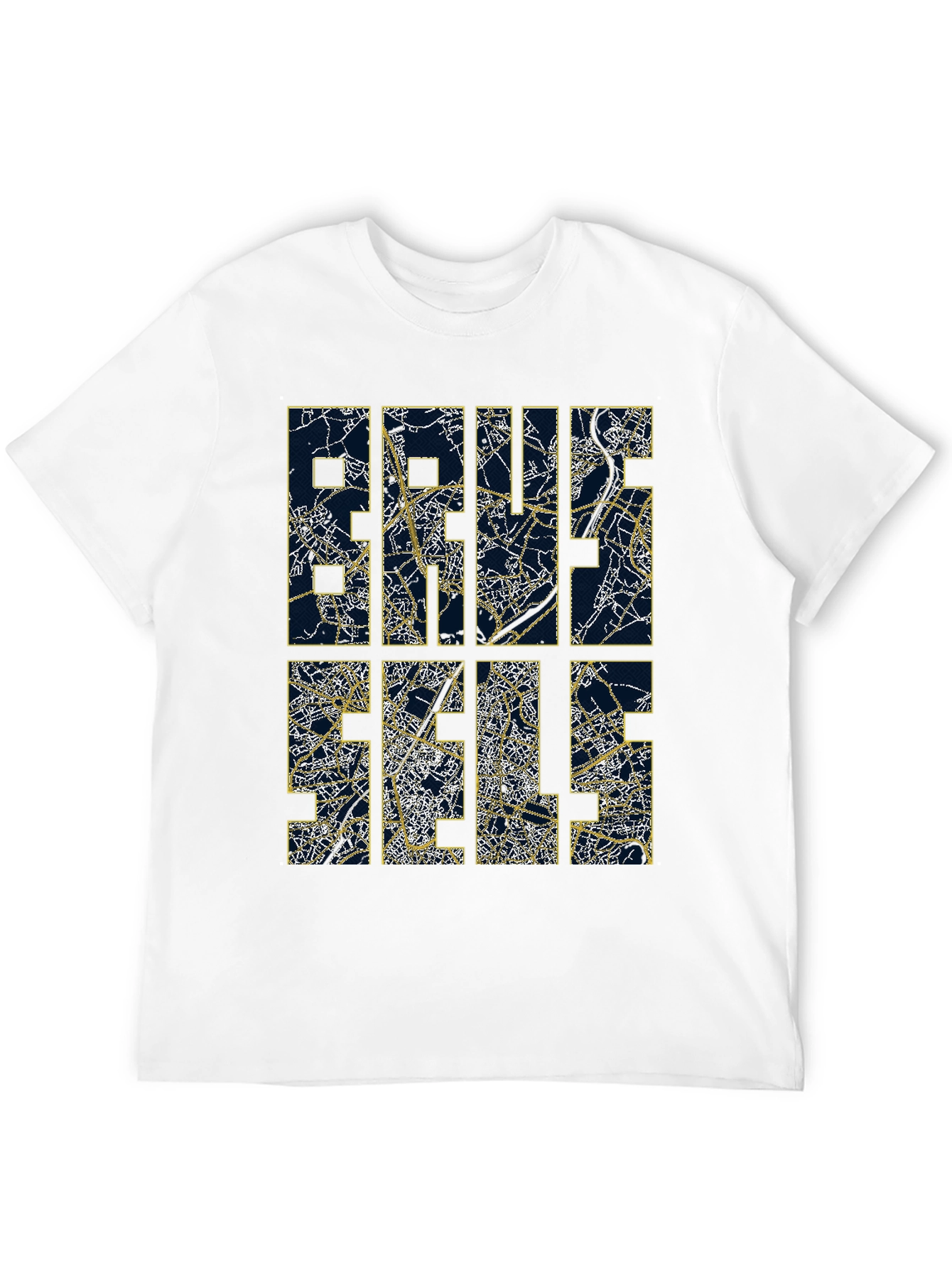 Brussels Map Graphic Tee - Modern Cityscape Shirt
