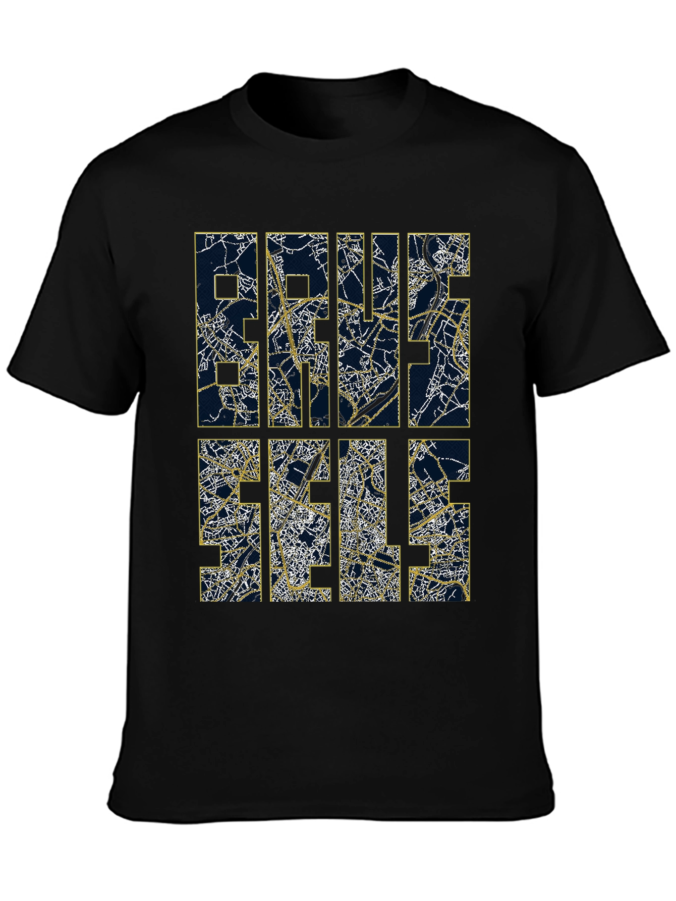 Brussels Map Graphic Tee - Modern Cityscape Shirt