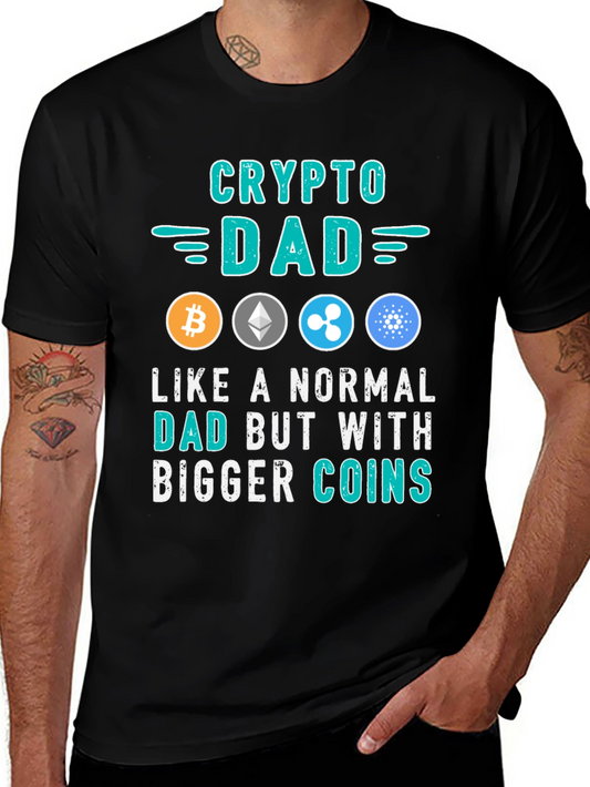 Crypto Dad T-Shirt: Bitcoin Ethereum Ripple Cardano