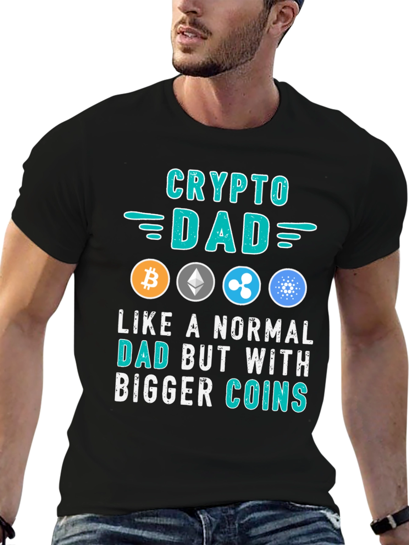 Crypto Dad T-Shirt: Bitcoin Ethereum Ripple Cardano