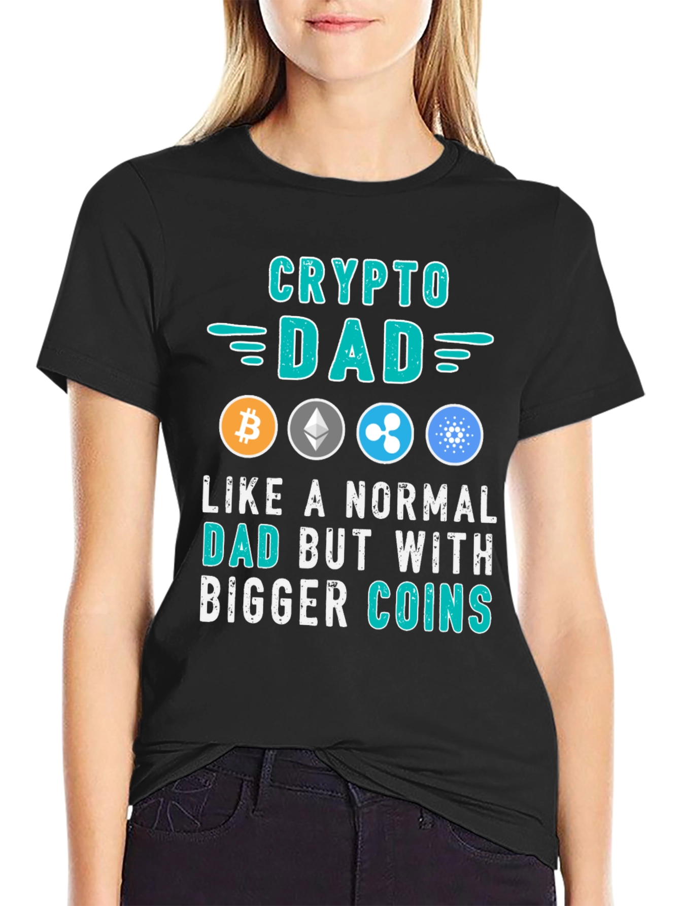 Crypto Dad T-Shirt: Bitcoin Ethereum Ripple Cardano