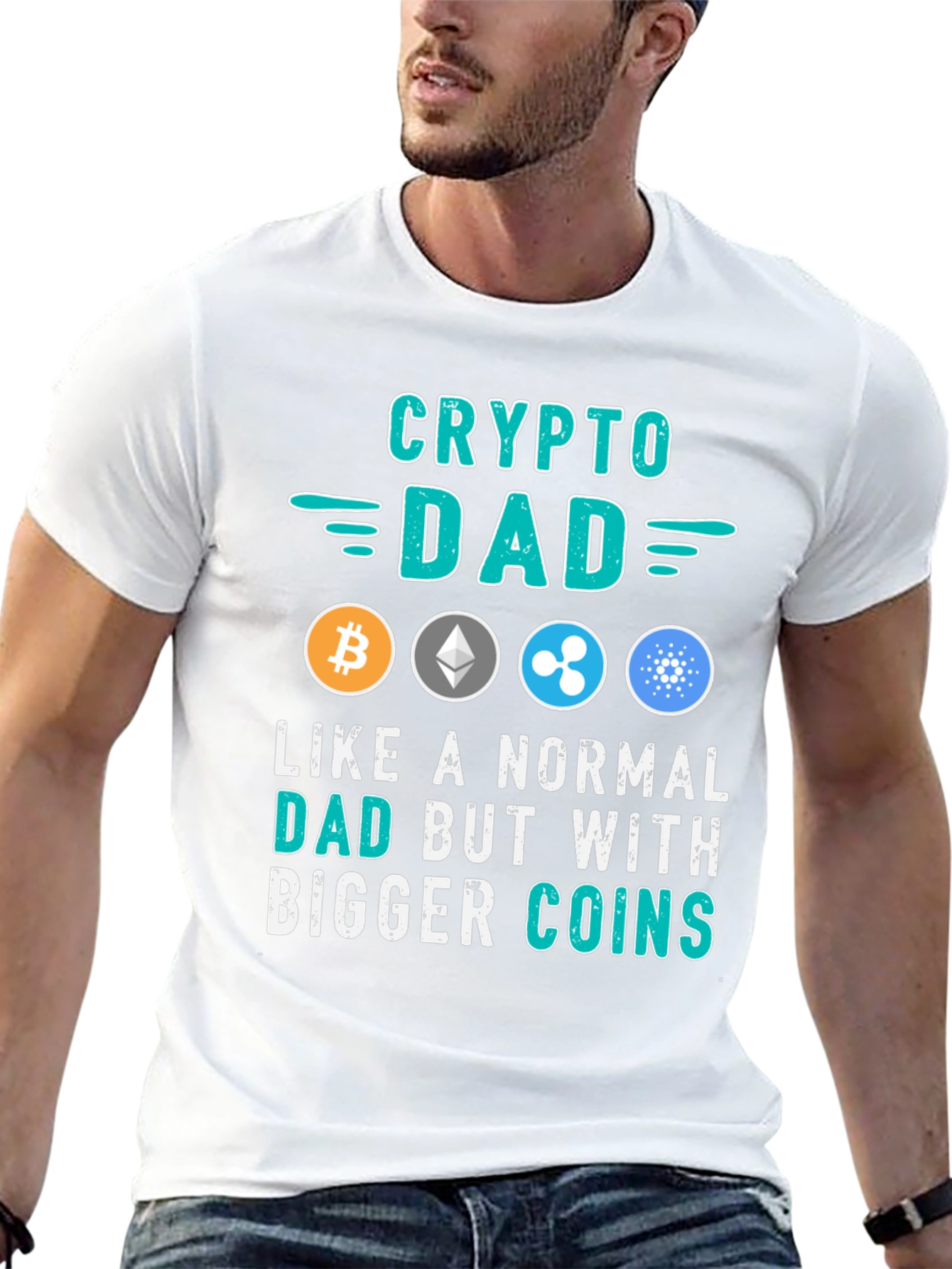 Crypto Dad T-Shirt: Bitcoin Ethereum Ripple Cardano